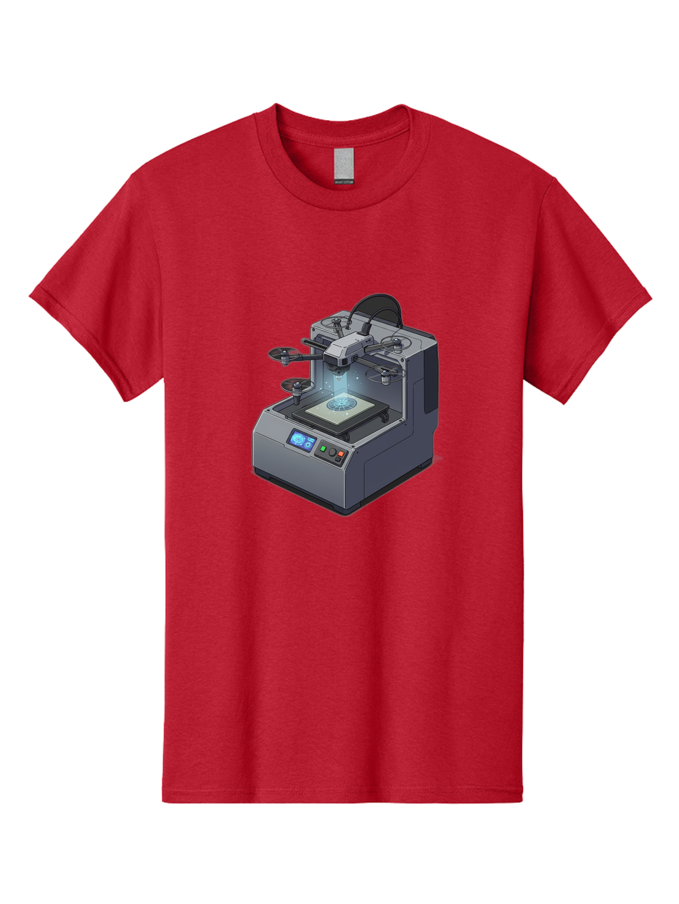 3D-Printer-20 Men'S Graphic Tee, 100% Cotton, Comfortable Casual Summer Wear, Machine Washable, 3D Printing Technology, Futuristic Design, Digital Fabrication, Rapid Prototyping, Additive Manufacturing, Drone Assembly, Robotic Arms, Baa014