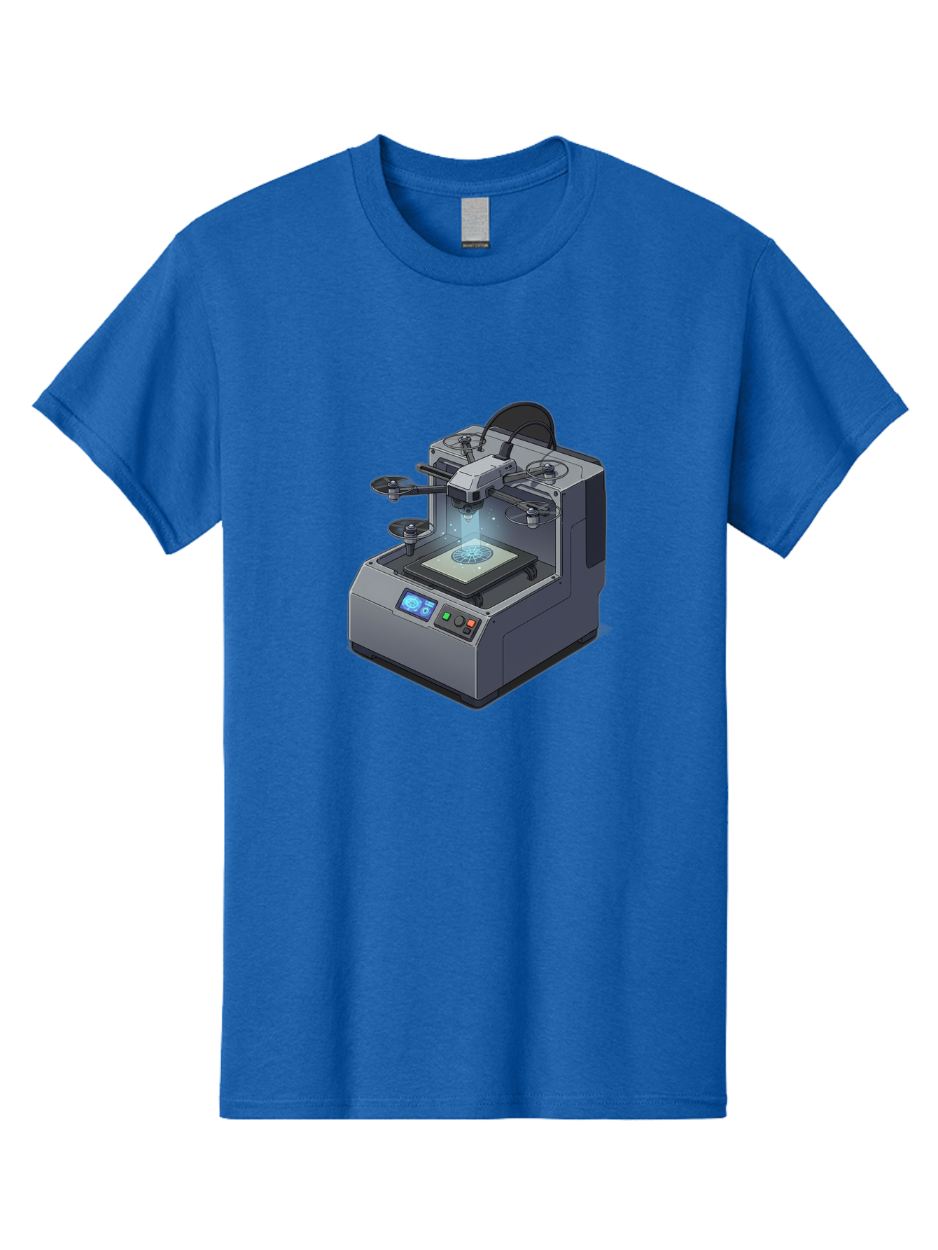 3D-Printer-20 Men'S Graphic Tee, 100% Cotton, Comfortable Casual Summer Wear, Machine Washable, 3D Printing Technology, Futuristic Design, Digital Fabrication, Rapid Prototyping, Additive Manufacturing, Drone Assembly, Robotic Arms, Baa014