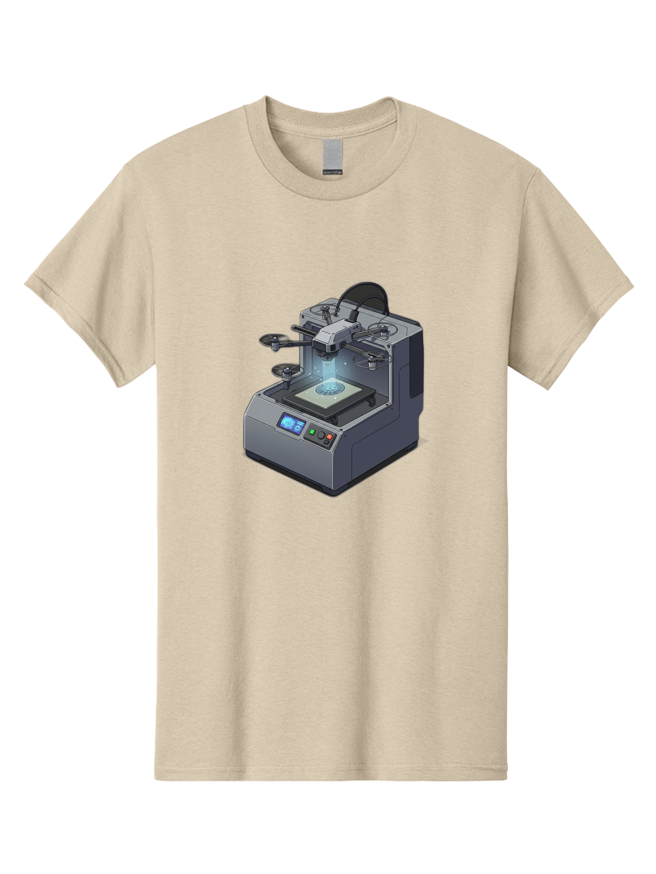 3D-Printer-20 Men'S Graphic Tee, 100% Cotton, Comfortable Casual Summer Wear, Machine Washable, 3D Printing Technology, Futuristic Design, Digital Fabrication, Rapid Prototyping, Additive Manufacturing, Drone Assembly, Robotic Arms, Baa014