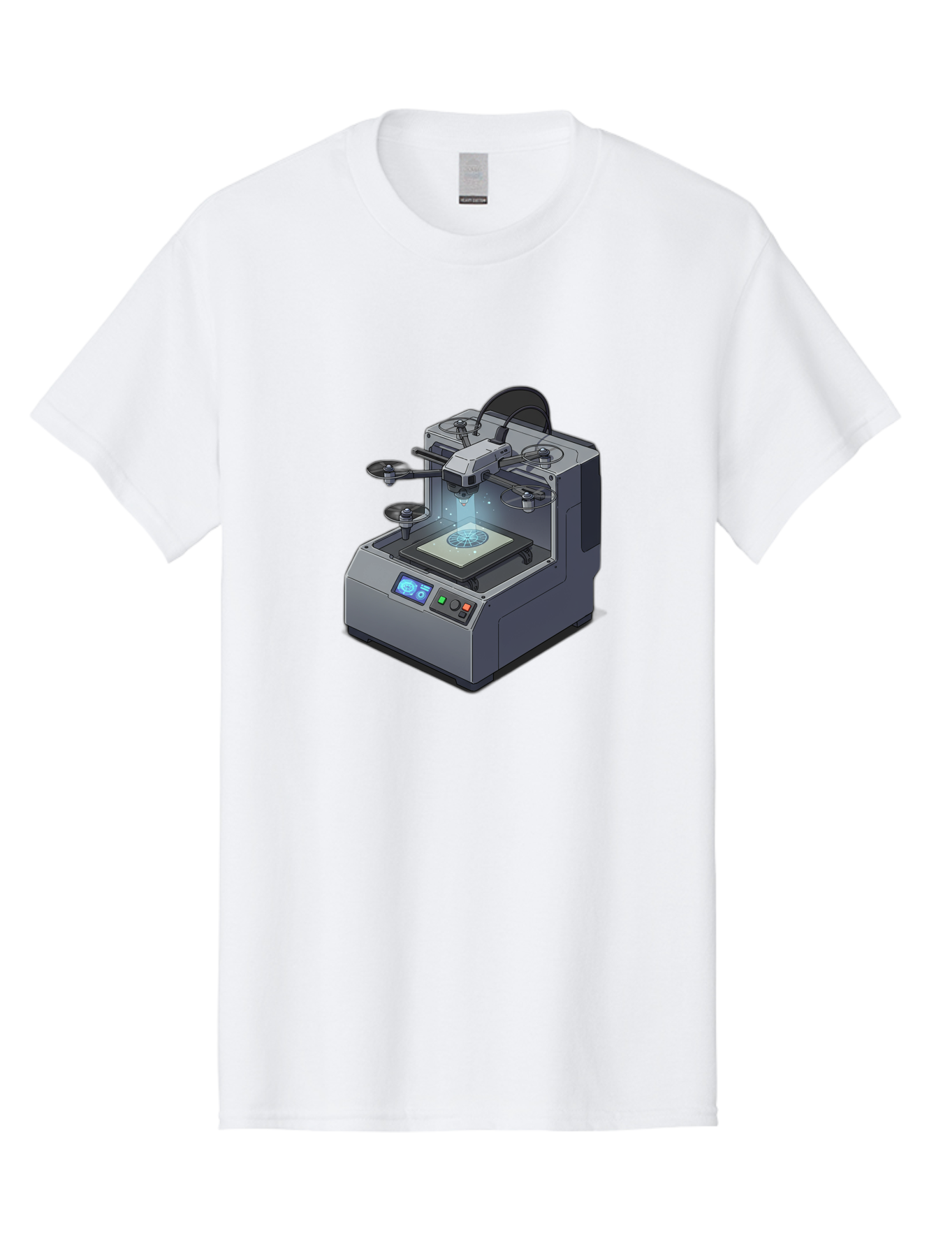 3D-Printer-20 Men'S Graphic Tee, 100% Cotton, Comfortable Casual Summer Wear, Machine Washable, 3D Printing Technology, Futuristic Design, Digital Fabrication, Rapid Prototyping, Additive Manufacturing, Drone Assembly, Robotic Arms, Baa014