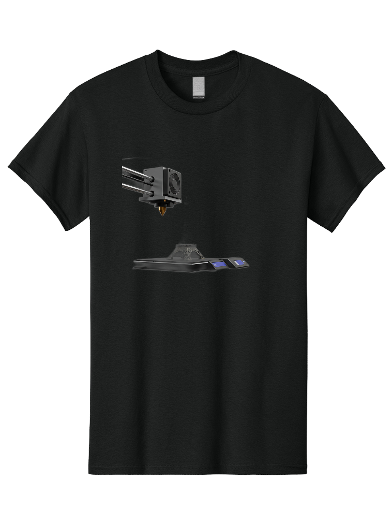 3D-Printer-21 Men'S Graphic Tee, 100% Cotton, Comfortable Casual Summer Wear, Machine Washable, 3D Printing Technology, Additive Manufacturing, Digital Fabrication, Printer Head, 3D Model Creation, Modern Innovation, Futuristic Design, Baa015