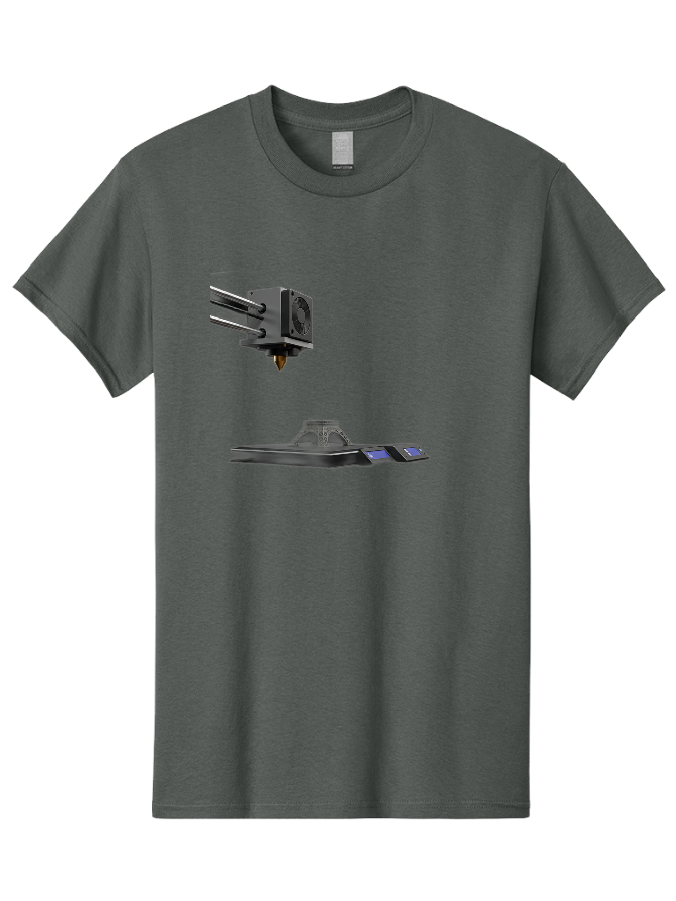 3D-Printer-21 Men'S Graphic Tee, 100% Cotton, Comfortable Casual Summer Wear, Machine Washable, 3D Printing Technology, Additive Manufacturing, Digital Fabrication, Printer Head, 3D Model Creation, Modern Innovation, Futuristic Design, Baa015