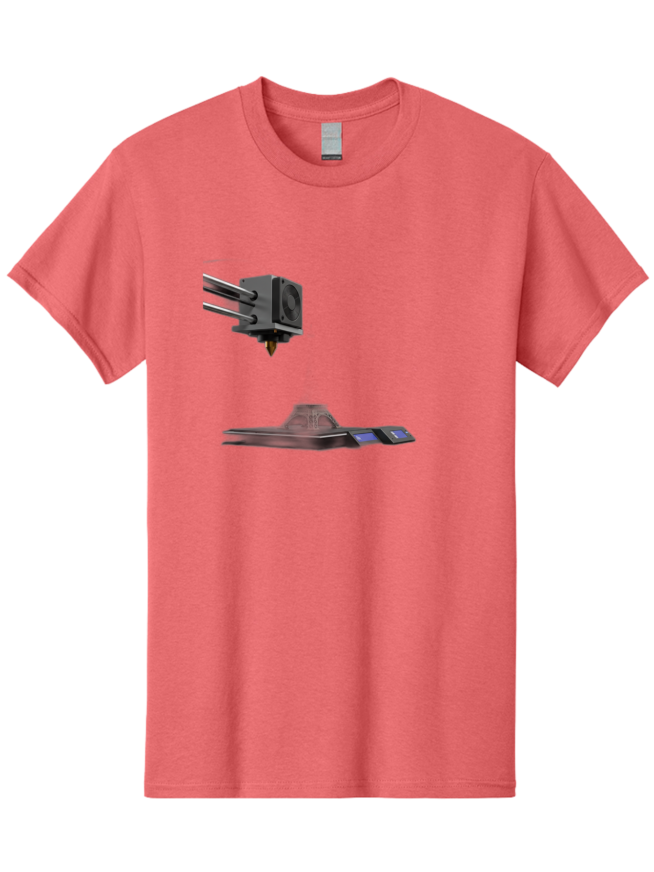 3D-Printer-21 Men'S Graphic Tee, 100% Cotton, Comfortable Casual Summer Wear, Machine Washable, 3D Printing Technology, Additive Manufacturing, Digital Fabrication, Printer Head, 3D Model Creation, Modern Innovation, Futuristic Design, Baa015