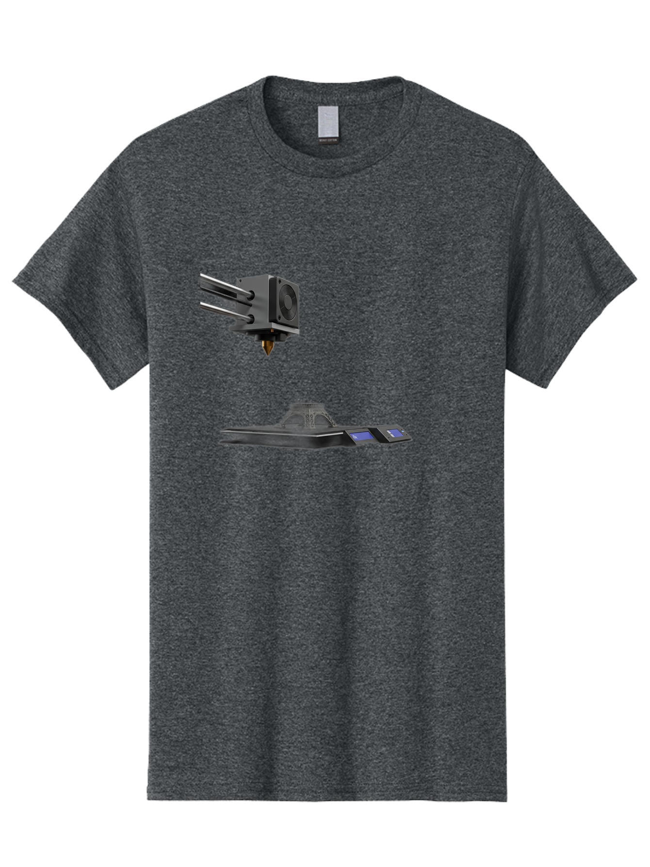 3D-Printer-21 Men'S Graphic Tee, 100% Cotton, Comfortable Casual Summer Wear, Machine Washable, 3D Printing Technology, Additive Manufacturing, Digital Fabrication, Printer Head, 3D Model Creation, Modern Innovation, Futuristic Design, Baa015