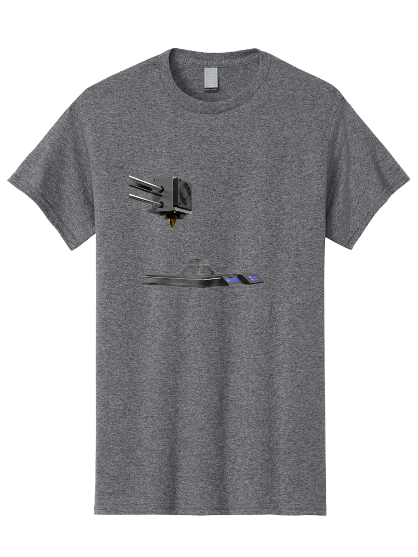 3D-Printer-21 Men'S Graphic Tee, 100% Cotton, Comfortable Casual Summer Wear, Machine Washable, 3D Printing Technology, Additive Manufacturing, Digital Fabrication, Printer Head, 3D Model Creation, Modern Innovation, Futuristic Design, Baa015