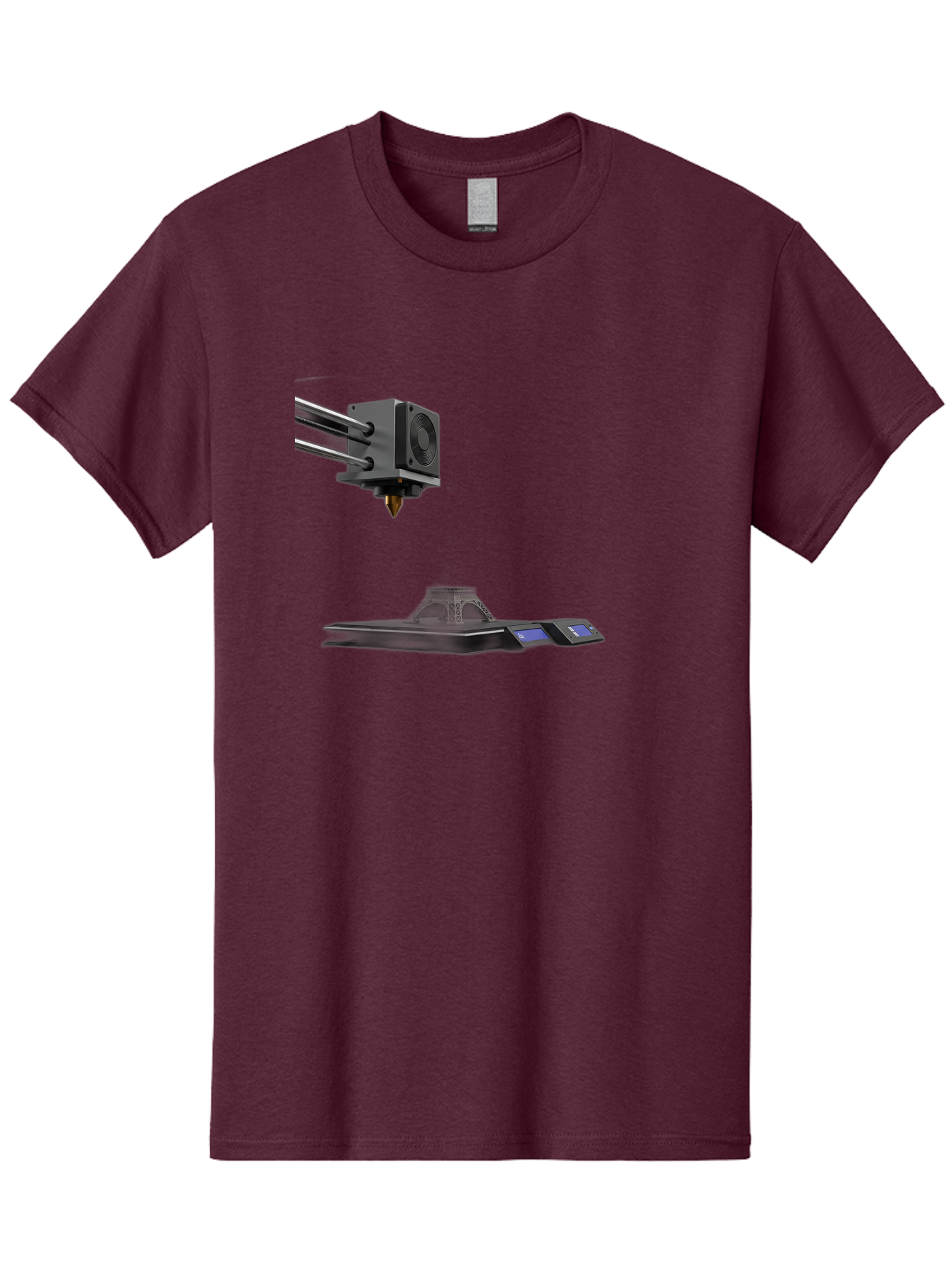3D-Printer-21 Men'S Graphic Tee, 100% Cotton, Comfortable Casual Summer Wear, Machine Washable, 3D Printing Technology, Additive Manufacturing, Digital Fabrication, Printer Head, 3D Model Creation, Modern Innovation, Futuristic Design, Baa015