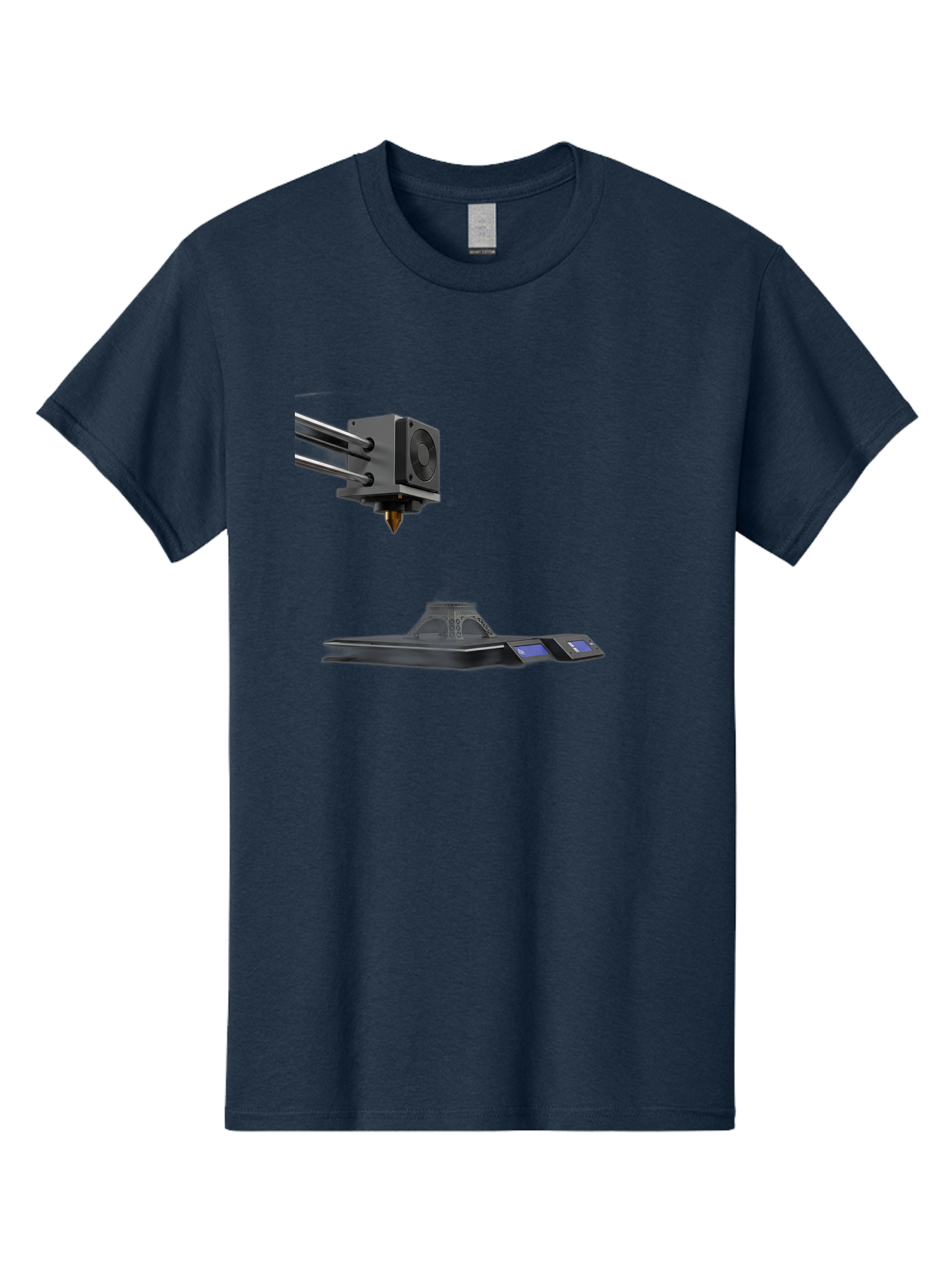 3D-Printer-21 Men'S Graphic Tee, 100% Cotton, Comfortable Casual Summer Wear, Machine Washable, 3D Printing Technology, Additive Manufacturing, Digital Fabrication, Printer Head, 3D Model Creation, Modern Innovation, Futuristic Design, Baa015