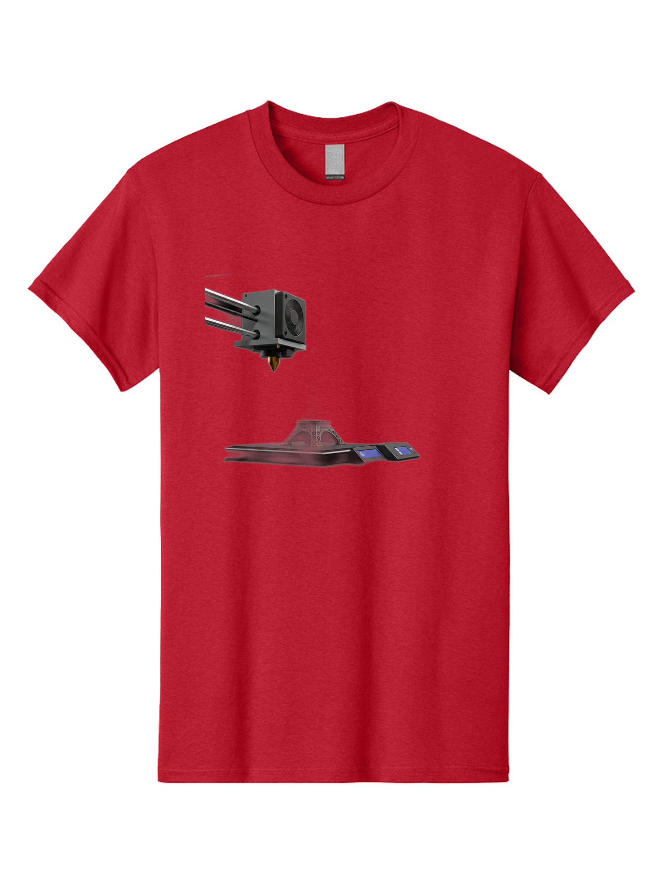 3D-Printer-21 Men'S Graphic Tee, 100% Cotton, Comfortable Casual Summer Wear, Machine Washable, 3D Printing Technology, Additive Manufacturing, Digital Fabrication, Printer Head, 3D Model Creation, Modern Innovation, Futuristic Design, Baa015