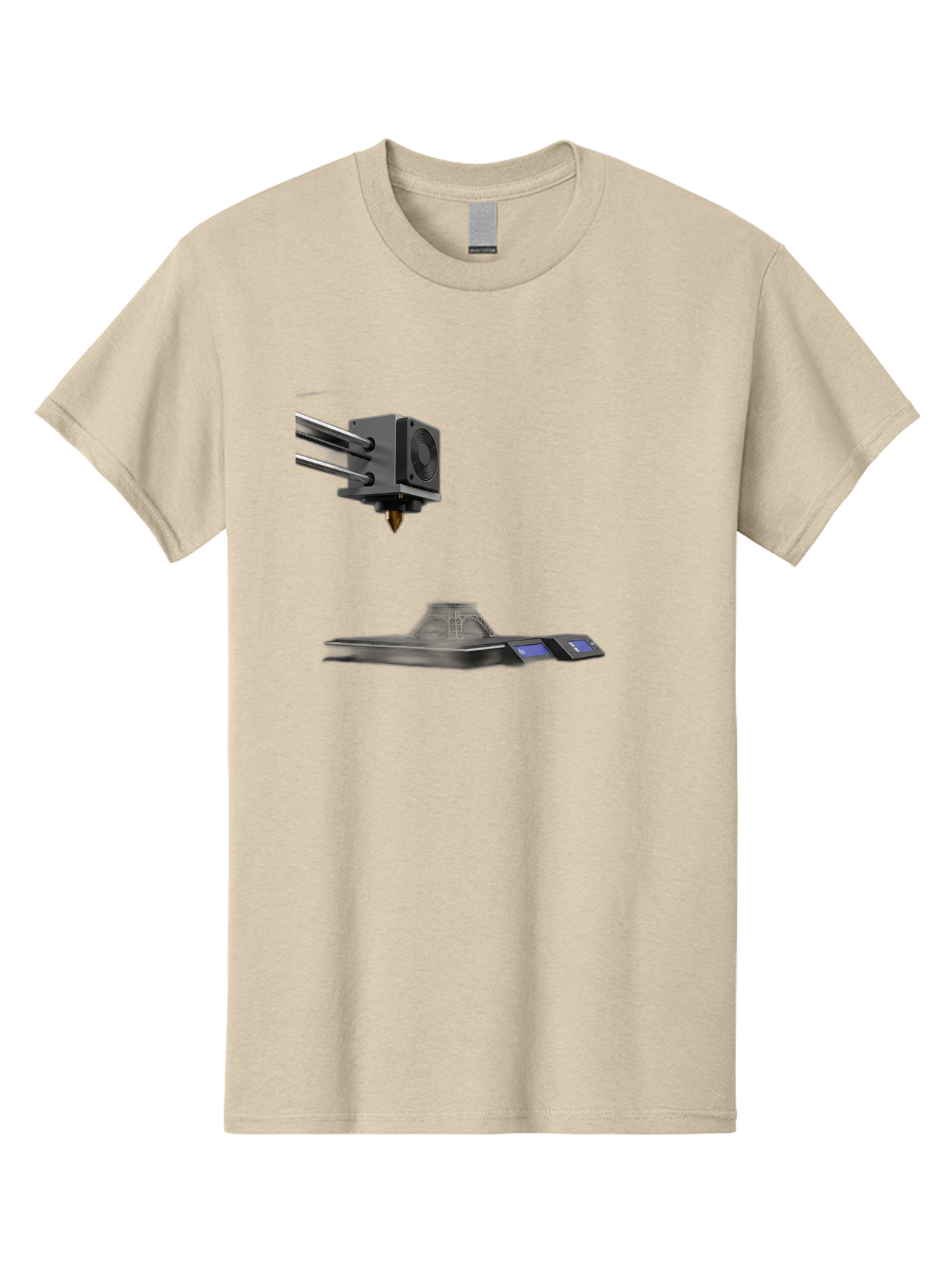 3D-Printer-21 Men'S Graphic Tee, 100% Cotton, Comfortable Casual Summer Wear, Machine Washable, 3D Printing Technology, Additive Manufacturing, Digital Fabrication, Printer Head, 3D Model Creation, Modern Innovation, Futuristic Design, Baa015