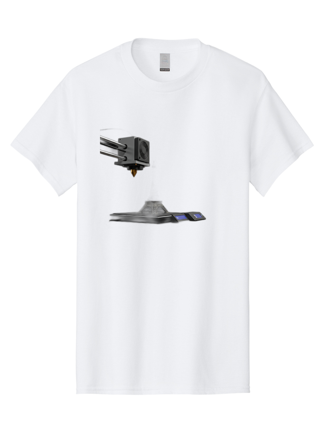 3D-Printer-21 Men'S Graphic Tee, 100% Cotton, Comfortable Casual Summer Wear, Machine Washable, 3D Printing Technology, Additive Manufacturing, Digital Fabrication, Printer Head, 3D Model Creation, Modern Innovation, Futuristic Design, Baa015