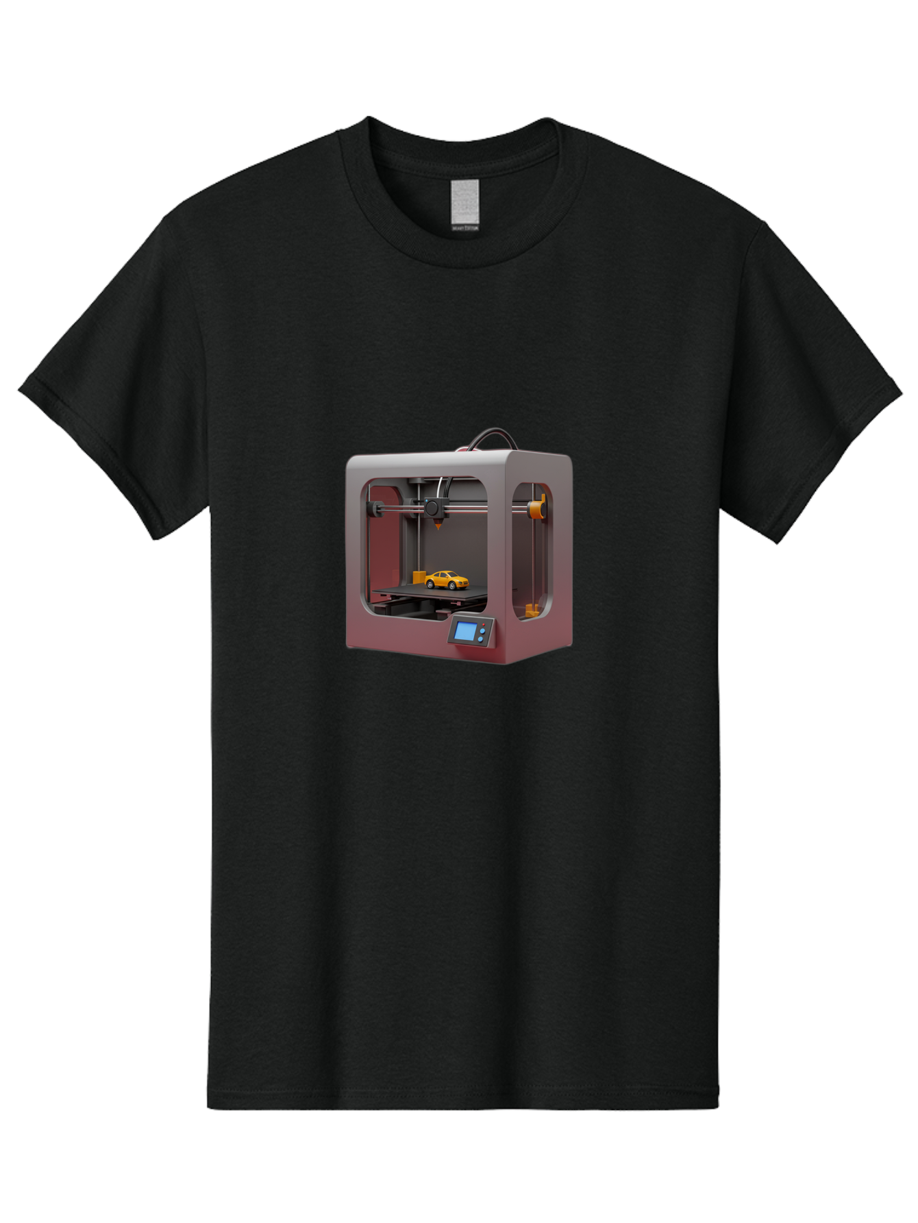 3D-Printer-24 Men'S Graphic Tee, 100% Cotton, Comfortable Casual Summer Wear, Machine Washable, 3D Printing Technology, Additive Manufacturing, 3D Printed Car Model, Futuristic Design, Digital Fabrication, Rapid Prototyping, 3D Modeling, Baa018