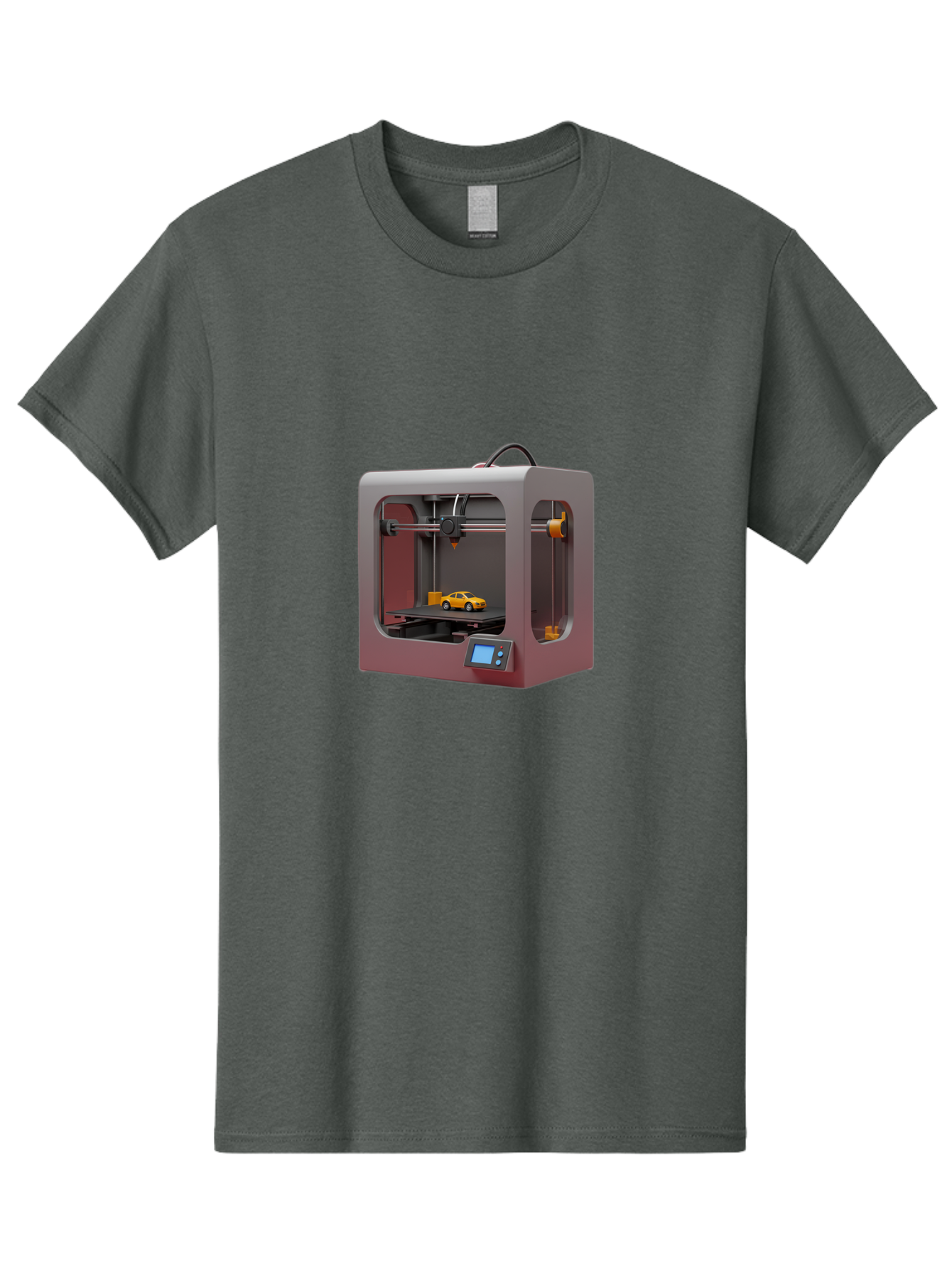 3D-Printer-24 Men'S Graphic Tee, 100% Cotton, Comfortable Casual Summer Wear, Machine Washable, 3D Printing Technology, Additive Manufacturing, 3D Printed Car Model, Futuristic Design, Digital Fabrication, Rapid Prototyping, 3D Modeling, Baa018