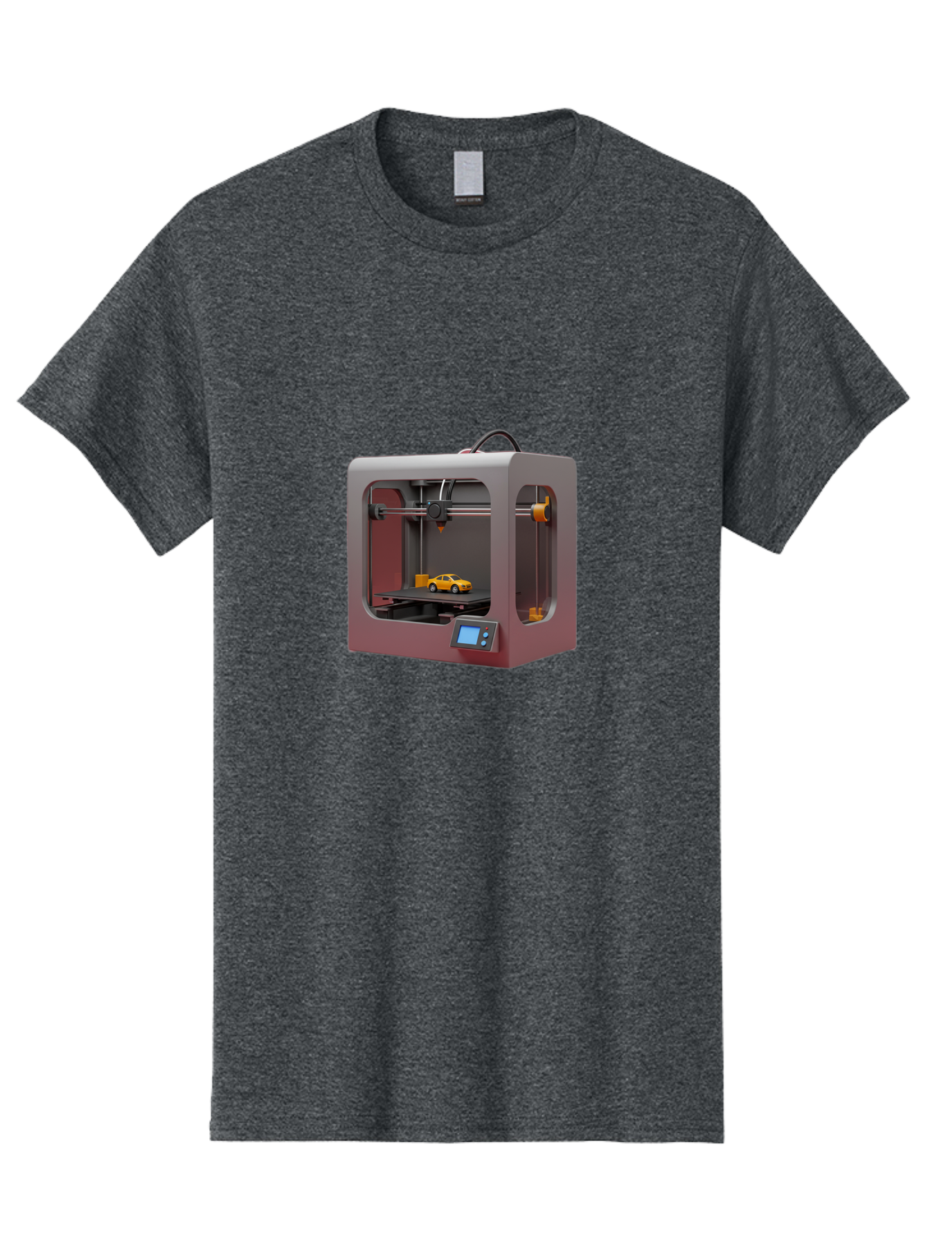 3D-Printer-24 Men'S Graphic Tee, 100% Cotton, Comfortable Casual Summer Wear, Machine Washable, 3D Printing Technology, Additive Manufacturing, 3D Printed Car Model, Futuristic Design, Digital Fabrication, Rapid Prototyping, 3D Modeling, Baa018