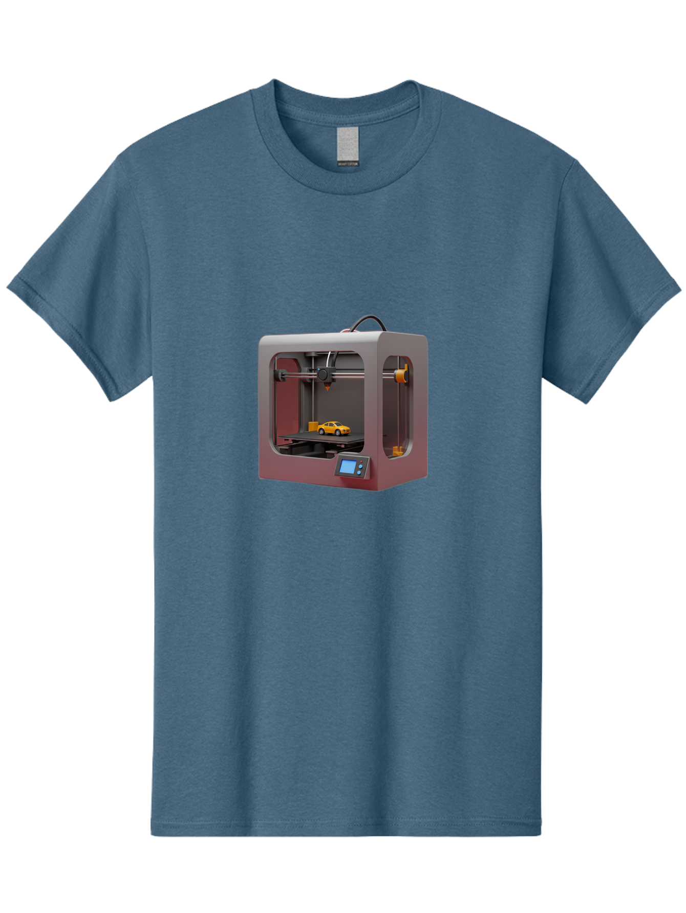 3D-Printer-24 Men'S Graphic Tee, 100% Cotton, Comfortable Casual Summer Wear, Machine Washable, 3D Printing Technology, Additive Manufacturing, 3D Printed Car Model, Futuristic Design, Digital Fabrication, Rapid Prototyping, 3D Modeling, Baa018