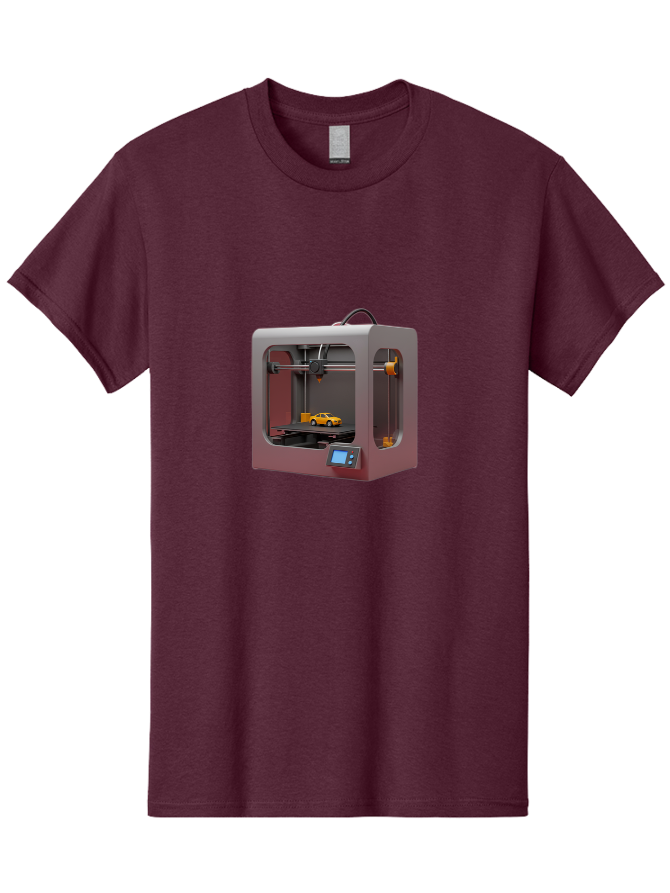 3D-Printer-24 Men'S Graphic Tee, 100% Cotton, Comfortable Casual Summer Wear, Machine Washable, 3D Printing Technology, Additive Manufacturing, 3D Printed Car Model, Futuristic Design, Digital Fabrication, Rapid Prototyping, 3D Modeling, Baa018
