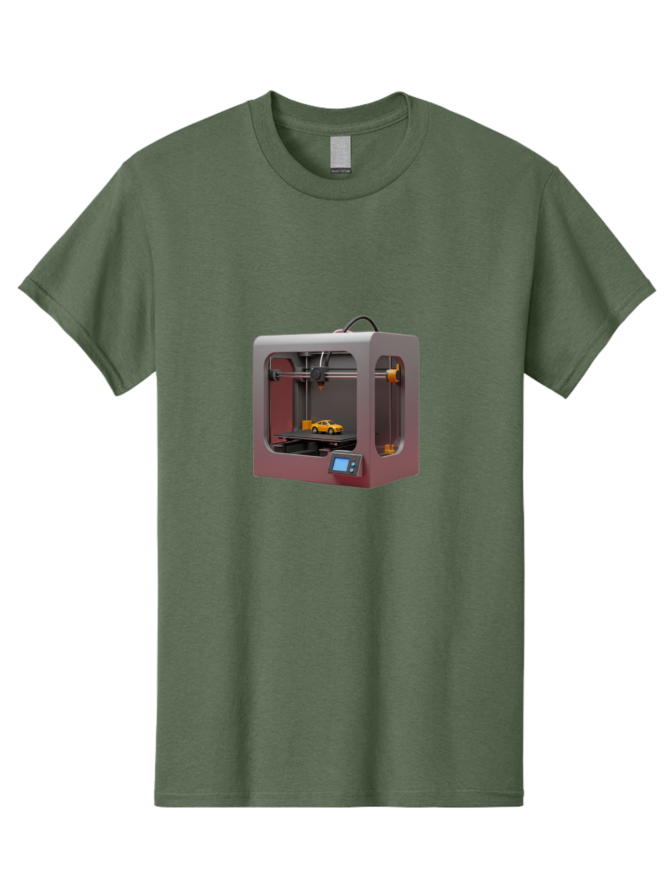 3D-Printer-24 Men'S Graphic Tee, 100% Cotton, Comfortable Casual Summer Wear, Machine Washable, 3D Printing Technology, Additive Manufacturing, 3D Printed Car Model, Futuristic Design, Digital Fabrication, Rapid Prototyping, 3D Modeling, Baa018