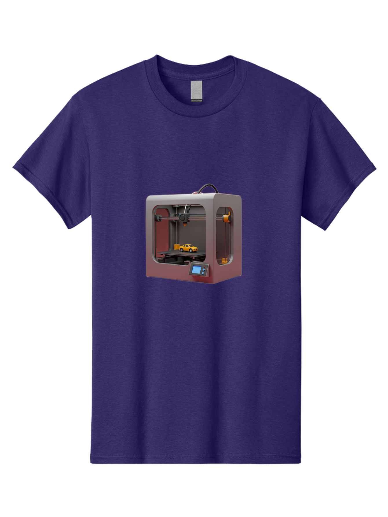 3D-Printer-24 Men'S Graphic Tee, 100% Cotton, Comfortable Casual Summer Wear, Machine Washable, 3D Printing Technology, Additive Manufacturing, 3D Printed Car Model, Futuristic Design, Digital Fabrication, Rapid Prototyping, 3D Modeling, Baa018