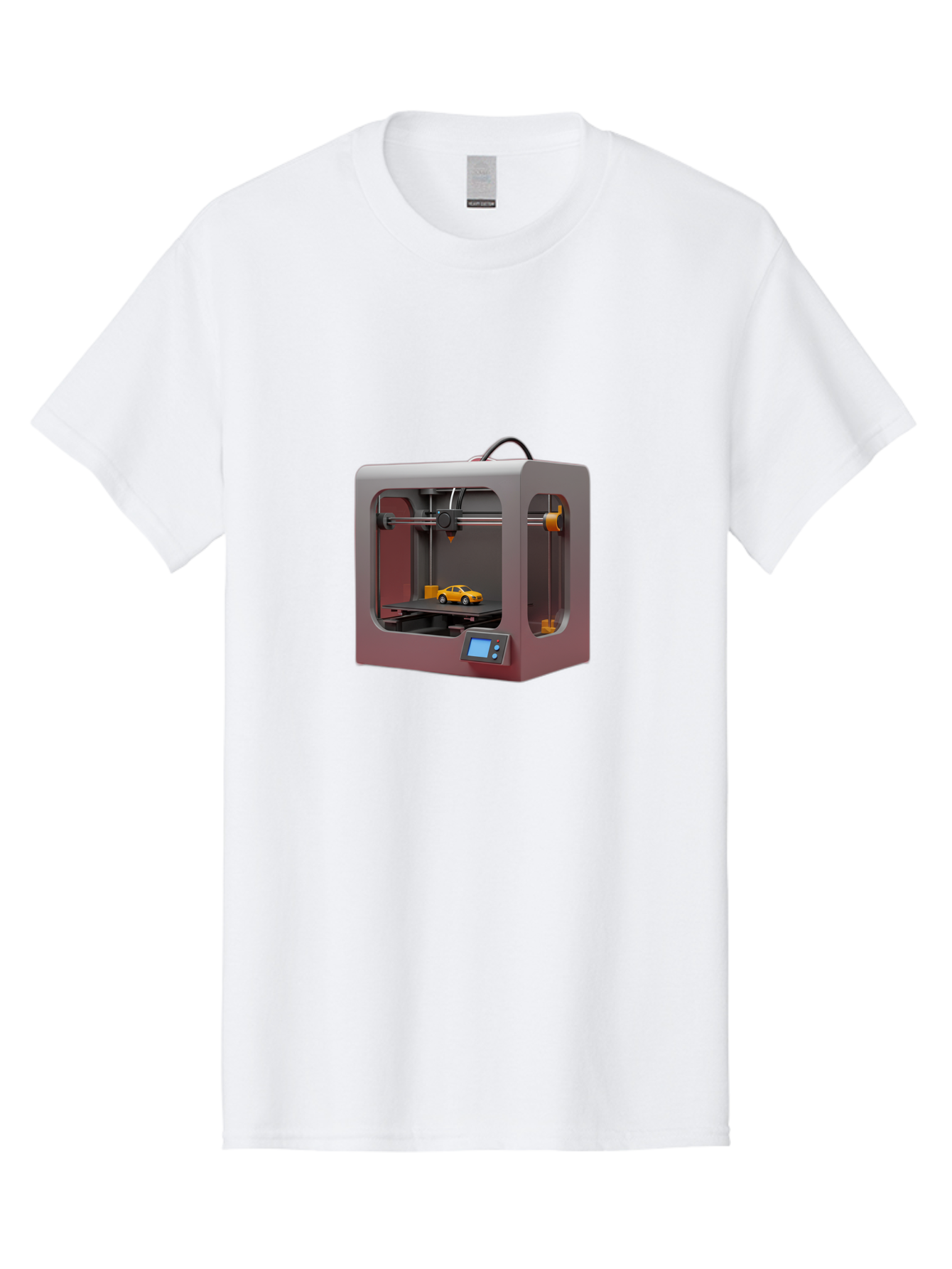 3D-Printer-24 Men'S Graphic Tee, 100% Cotton, Comfortable Casual Summer Wear, Machine Washable, 3D Printing Technology, Additive Manufacturing, 3D Printed Car Model, Futuristic Design, Digital Fabrication, Rapid Prototyping, 3D Modeling, Baa018
