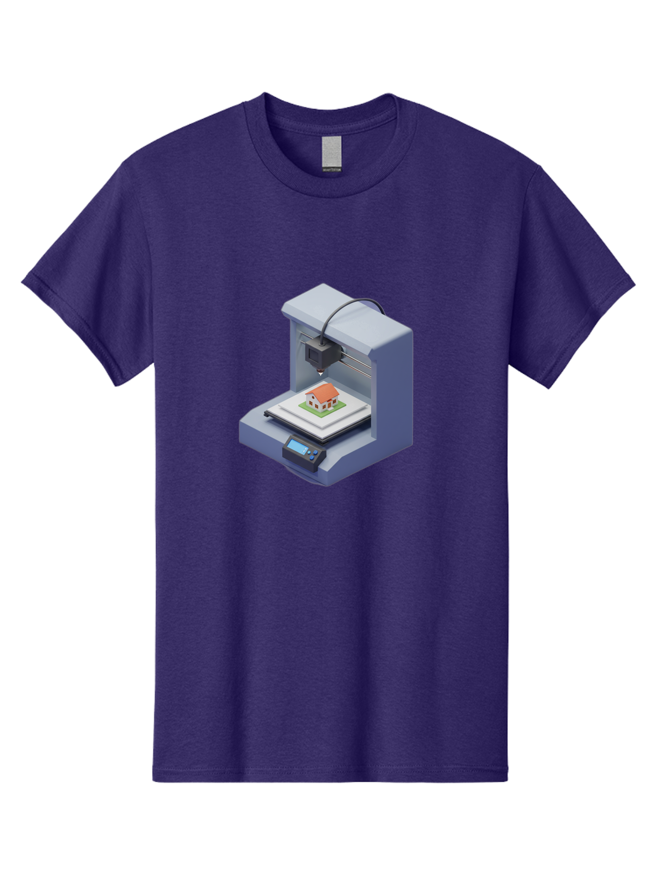 3D-Printer-25 Men'S Graphic Tee, 100% Cotton, Comfortable Casual Summer Wear, Machine Washable, 3D Printing Technology, House Model, Additive Manufacturing, Digital Fabrication, Rapid Prototyping, Modern Architecture, Futuristic Design, Baa019