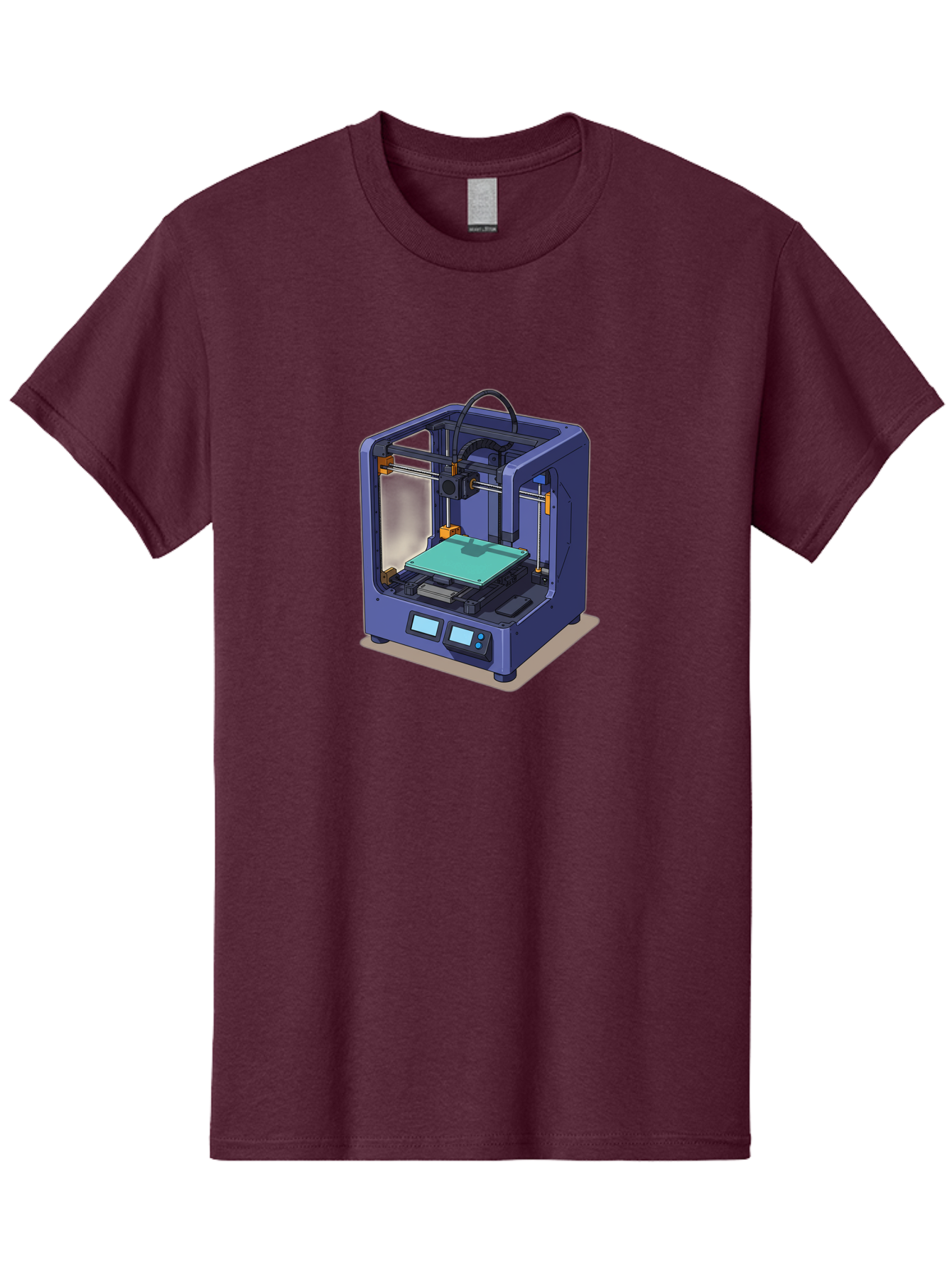 3D-Printer-26 Men'S Graphic Tee, 100% Cotton, Comfortable Casual Summer Wear, Machine Washable, 3D Printing Technology, Additive Manufacturing, Digital Fabrication, Rapid Prototyping, Custom Parts, Innovative Design, Futuristic Machinery, Baa020