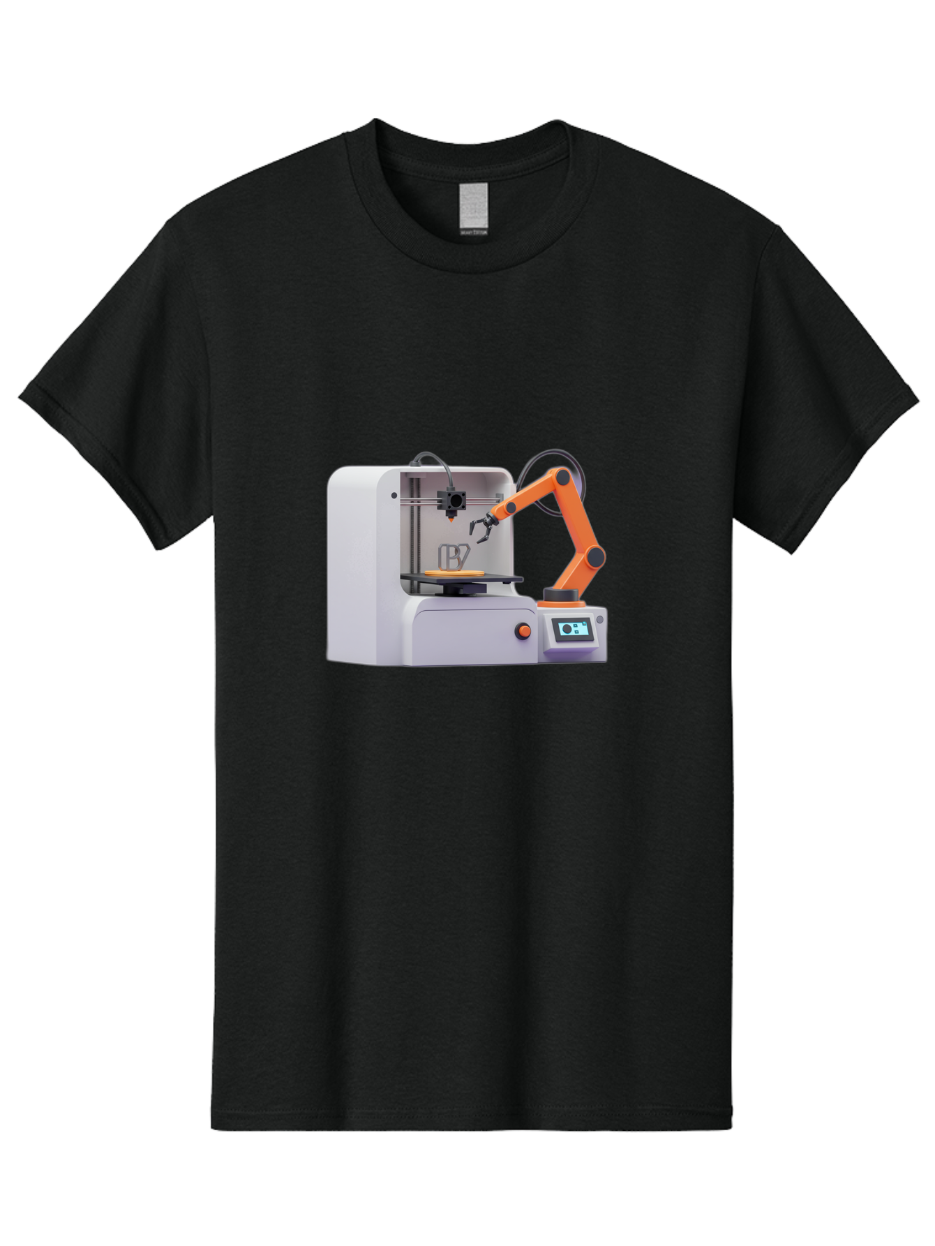 3D-Printer-28 Men'S Graphic Tee, 100% Cotton, Comfortable Casual Summer Wear, Machine Washable, 3D Printing Technology, Robotic Arm, Precision Engineering, Additive Manufacturing, Digital Fabrication, Prototype Development, 3D Modeling Baa022
