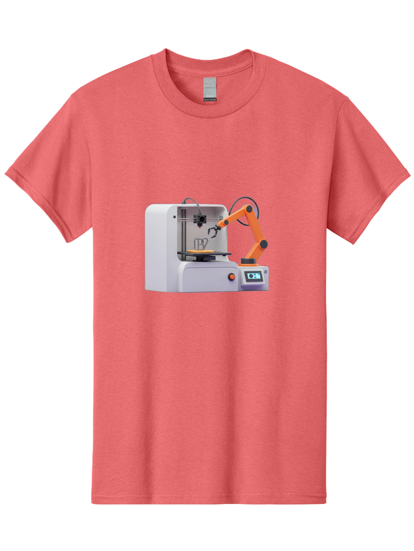 3D-Printer-28 Men'S Graphic Tee, 100% Cotton, Comfortable Casual Summer Wear, Machine Washable, 3D Printing Technology, Robotic Arm, Precision Engineering, Additive Manufacturing, Digital Fabrication, Prototype Development, 3D Modeling Baa022