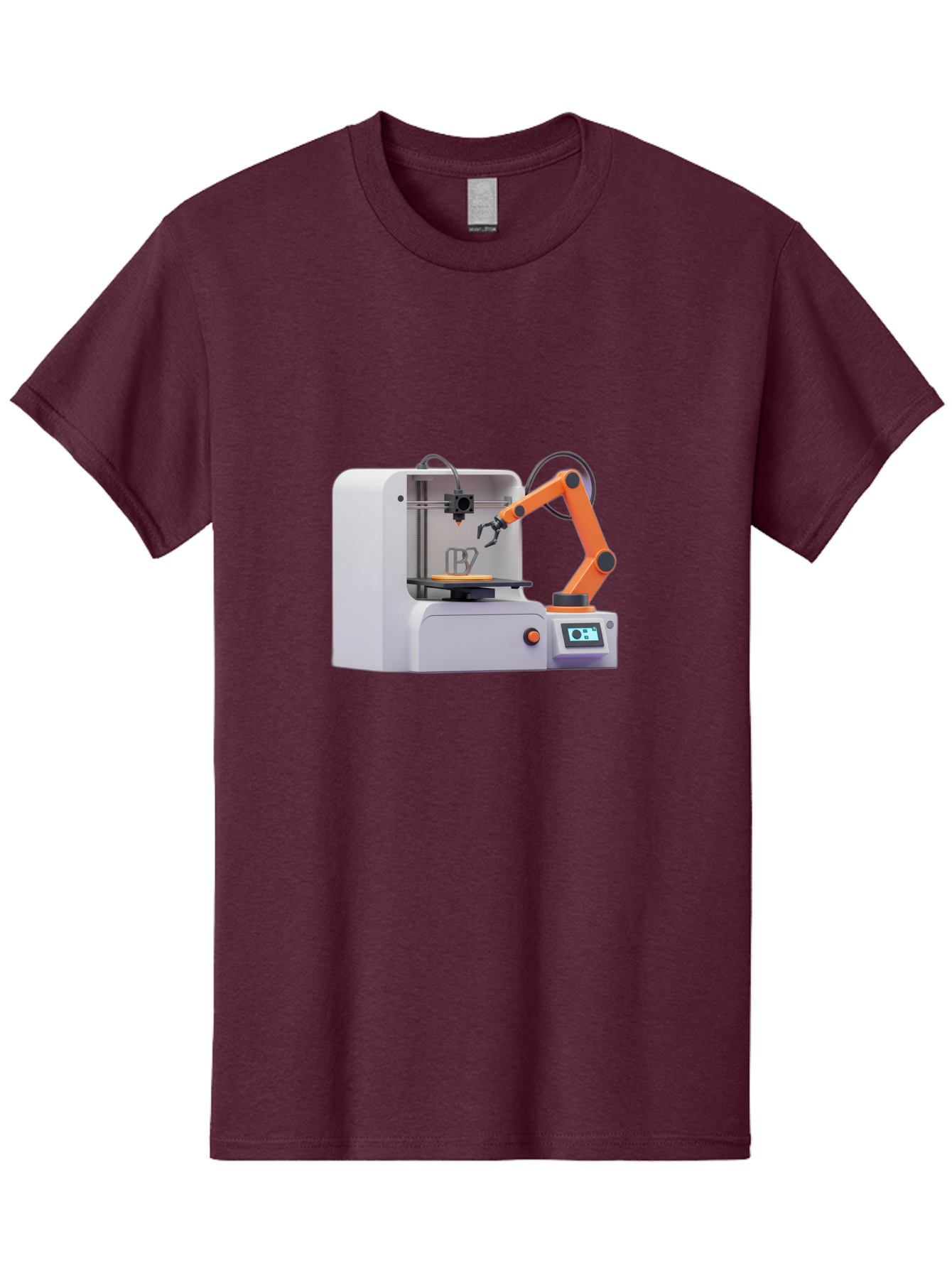 3D-Printer-28 Men'S Graphic Tee, 100% Cotton, Comfortable Casual Summer Wear, Machine Washable, 3D Printing Technology, Robotic Arm, Precision Engineering, Additive Manufacturing, Digital Fabrication, Prototype Development, 3D Modeling Baa022