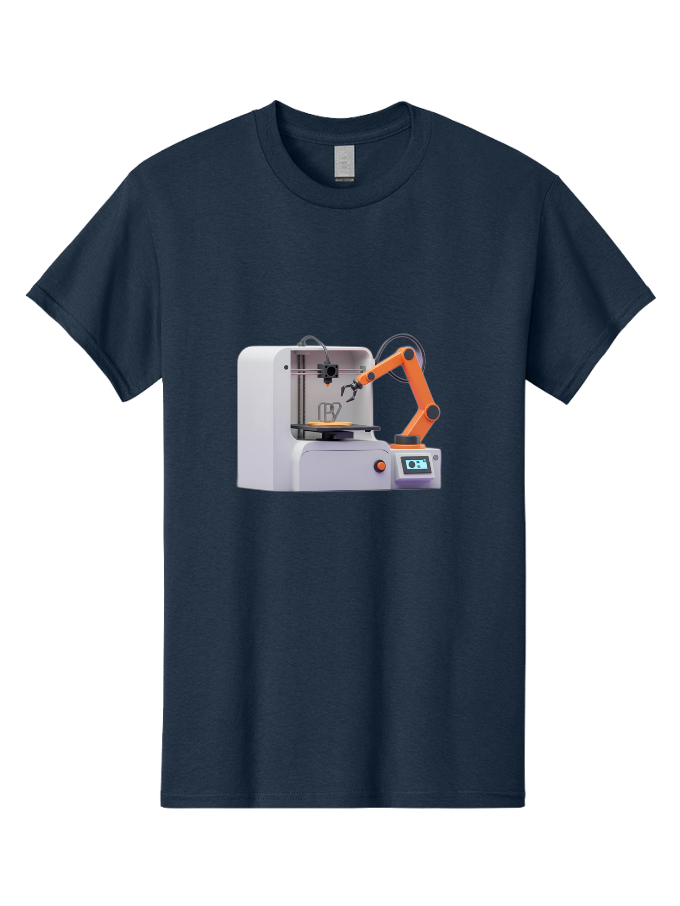 3D-Printer-28 Men'S Graphic Tee, 100% Cotton, Comfortable Casual Summer Wear, Machine Washable, 3D Printing Technology, Robotic Arm, Precision Engineering, Additive Manufacturing, Digital Fabrication, Prototype Development, 3D Modeling Baa022