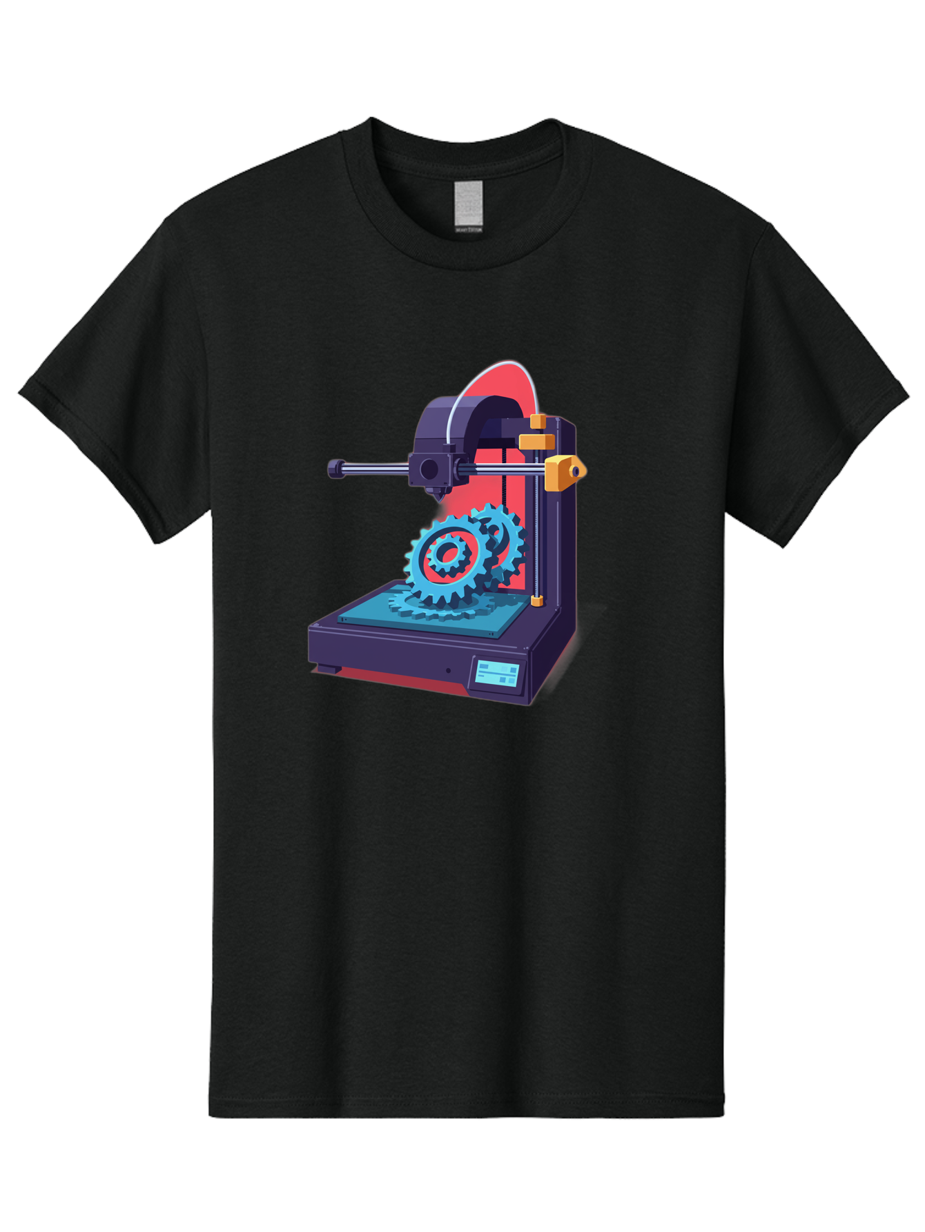 3D-Printer-29 Men'S Graphic Tee, 100% Cotton, Comfortable Casual Summer Wear, Machine Washable, 3D Printing Technology, Additive Manufacturing, Modern Machinery, Mechanical Parts, Digital Fabrication, Innovative Production, Gear Production, Baa023