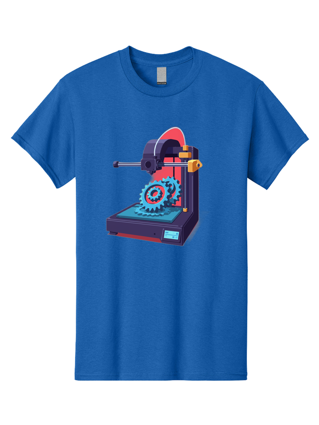 3D-Printer-29 Men'S Graphic Tee, 100% Cotton, Comfortable Casual Summer Wear, Machine Washable, 3D Printing Technology, Additive Manufacturing, Modern Machinery, Mechanical Parts, Digital Fabrication, Innovative Production, Gear Production, Baa023
