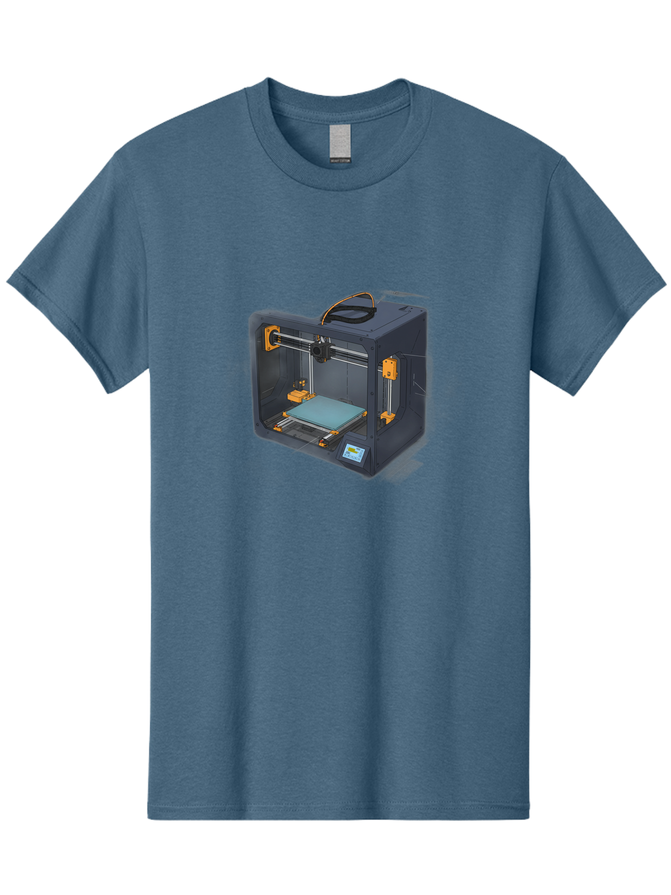 3D-Printer-3 Men'S Graphic Tee, 100% Cotton, Comfortable Casual Summer Wear, Machine Washable, 3D Printing Technology, Additive Manufacturing, Digital Fabrication, Rapid Prototyping, 3D Modeling, Futuristic Design, Innovative Machinery, Baa024