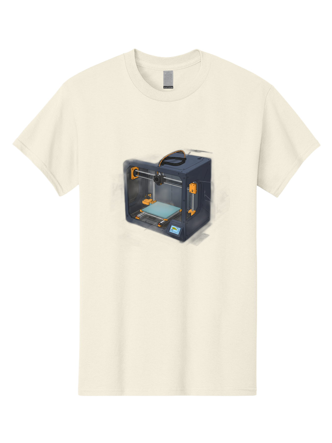 3D-Printer-3 Men'S Graphic Tee, 100% Cotton, Comfortable Casual Summer Wear, Machine Washable, 3D Printing Technology, Additive Manufacturing, Digital Fabrication, Rapid Prototyping, 3D Modeling, Futuristic Design, Innovative Machinery, Baa024