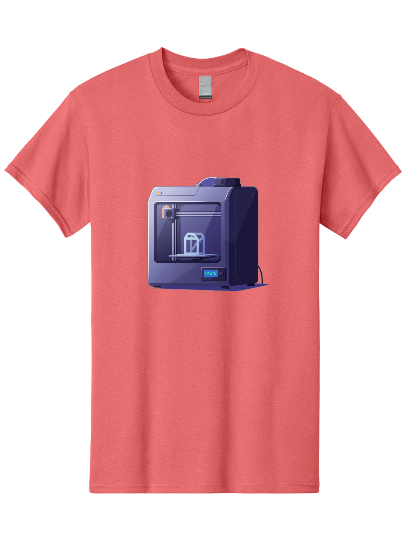 3D-Printer-31 Men'S Graphic Tee, 100% Cotton, Comfortable Casual Summer Wear, Machine Washable, 3D Printing Technology, Additive Manufacturing, Digital Fabrication, 3D Modeling, Prototyping, Product Design, 3D Printing Process, 12:10:51 Baa026