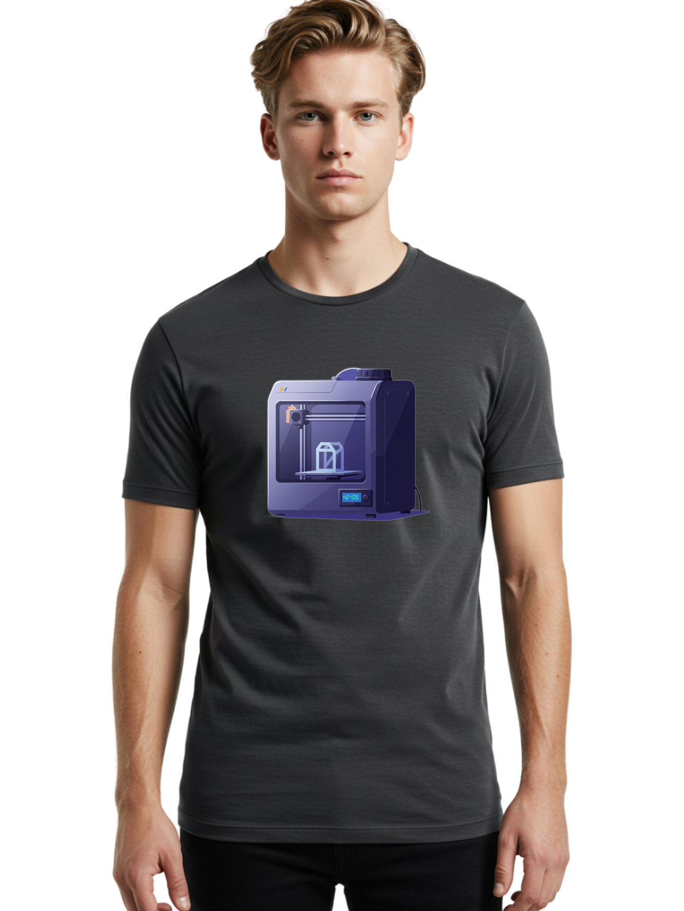 3D-Printer-31 Men'S Graphic Tee, 100% Cotton, Comfortable Casual Summer Wear, Machine Washable, 3D Printing Technology, Additive Manufacturing, Digital Fabrication, 3D Modeling, Prototyping, Product Design, 3D Printing Process, 12:10:51 Baa026
