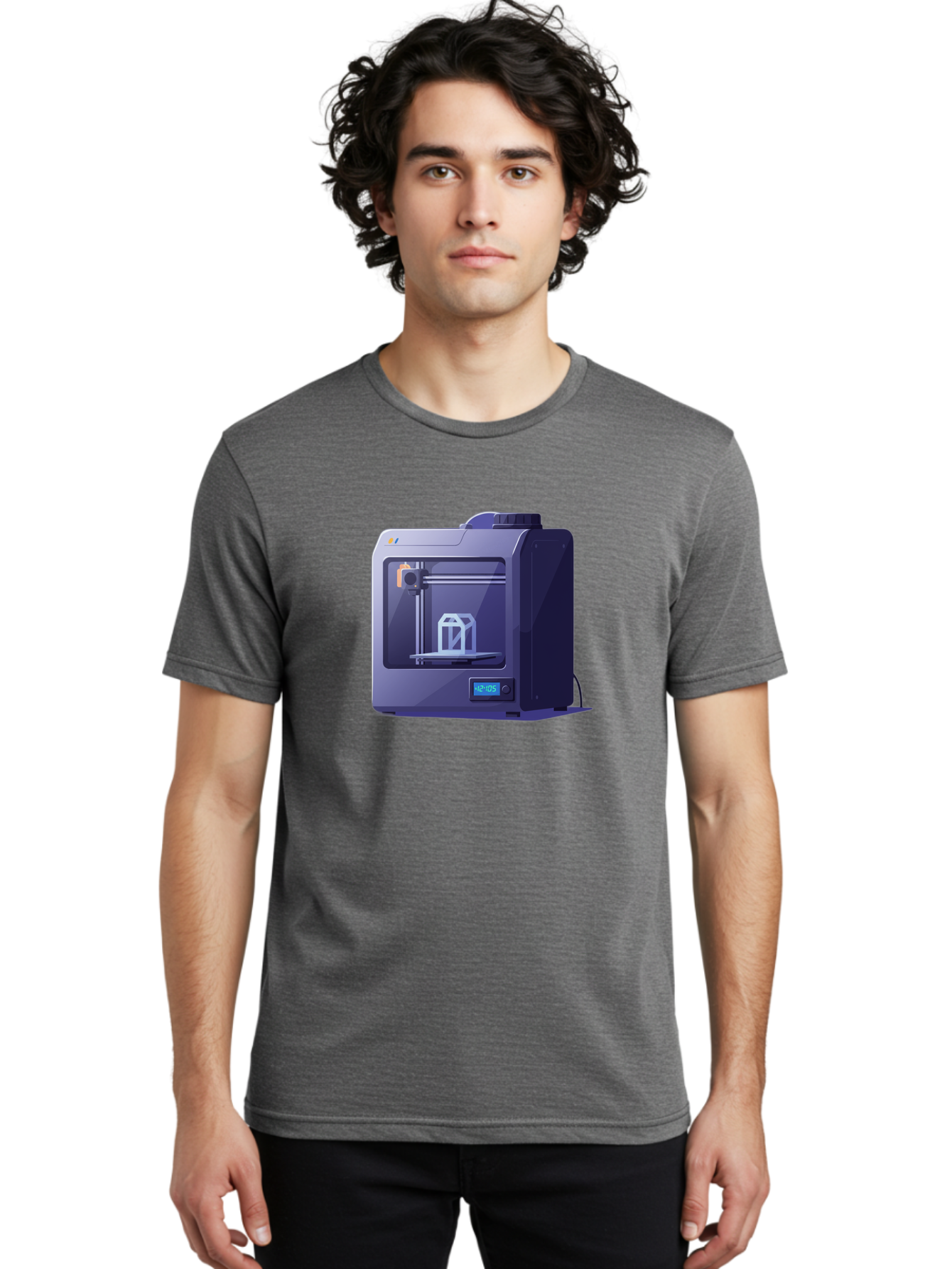 3D-Printer-31 Men'S Graphic Tee, 100% Cotton, Comfortable Casual Summer Wear, Machine Washable, 3D Printing Technology, Additive Manufacturing, Digital Fabrication, 3D Modeling, Prototyping, Product Design, 3D Printing Process, 12:10:51 Baa026