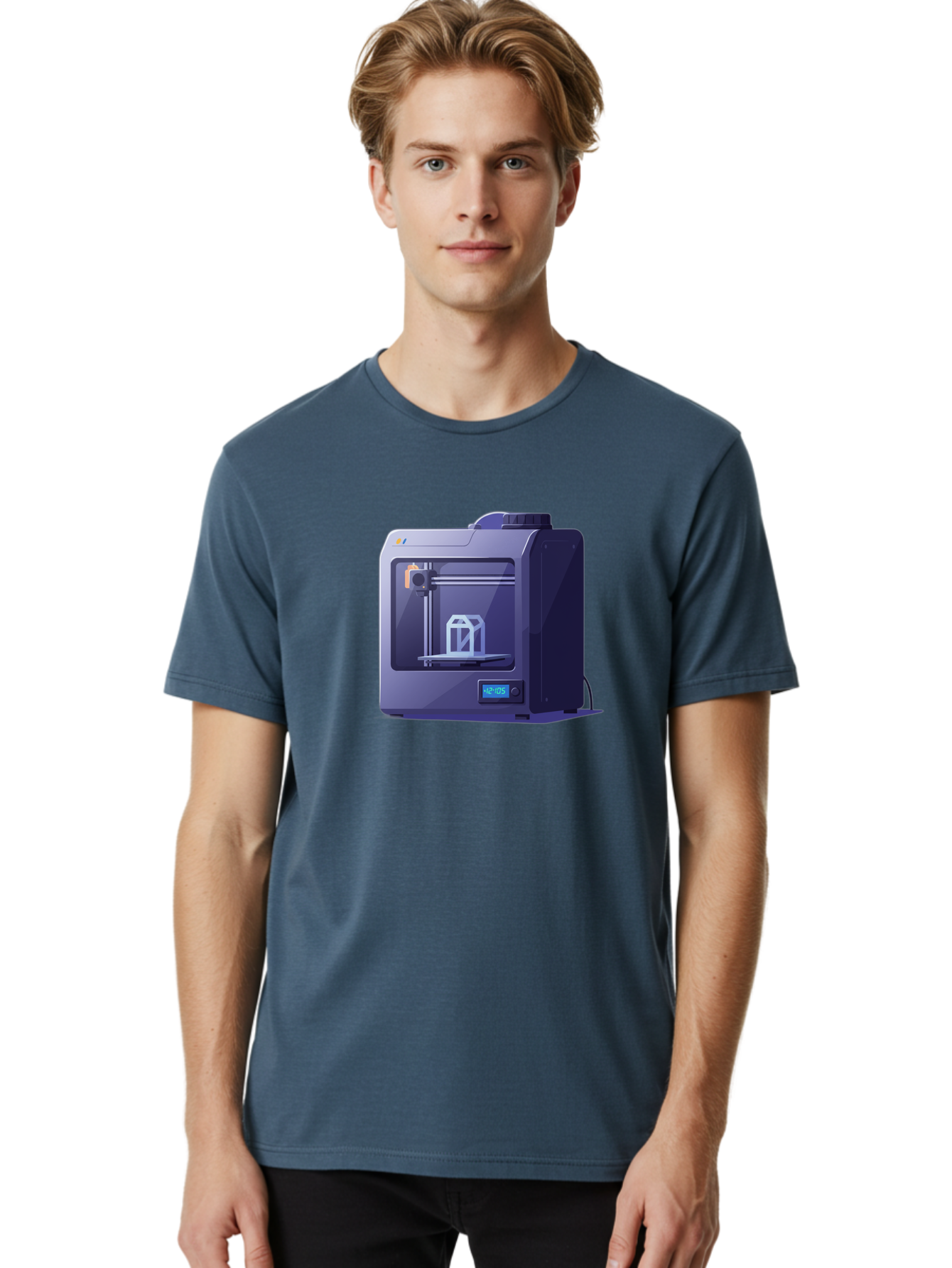 3D-Printer-31 Men'S Graphic Tee, 100% Cotton, Comfortable Casual Summer Wear, Machine Washable, 3D Printing Technology, Additive Manufacturing, Digital Fabrication, 3D Modeling, Prototyping, Product Design, 3D Printing Process, 12:10:51 Baa026