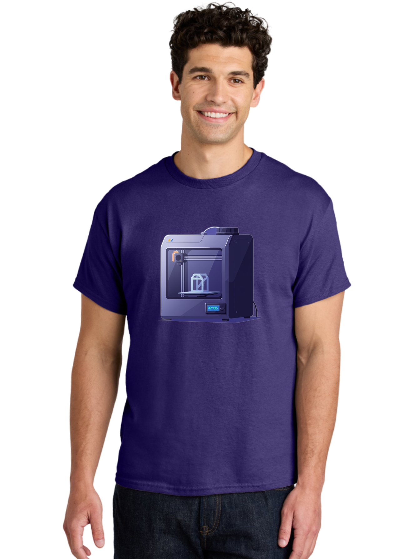 3D-Printer-31 Men'S Graphic Tee, 100% Cotton, Comfortable Casual Summer Wear, Machine Washable, 3D Printing Technology, Additive Manufacturing, Digital Fabrication, 3D Modeling, Prototyping, Product Design, 3D Printing Process, 12:10:51 Baa026