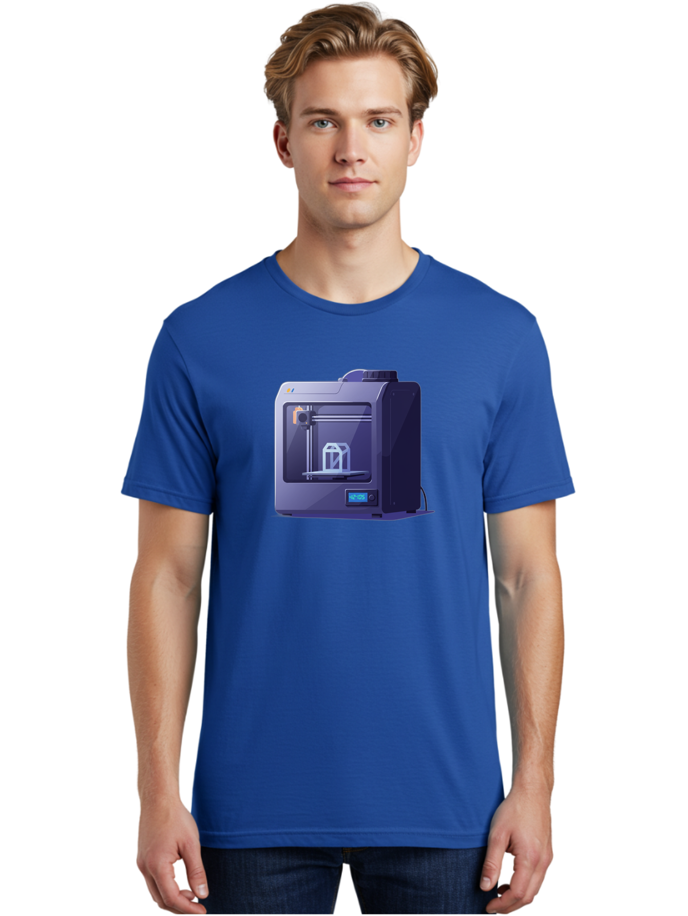 3D-Printer-31 Men'S Graphic Tee, 100% Cotton, Comfortable Casual Summer Wear, Machine Washable, 3D Printing Technology, Additive Manufacturing, Digital Fabrication, 3D Modeling, Prototyping, Product Design, 3D Printing Process, 12:10:51 Baa026