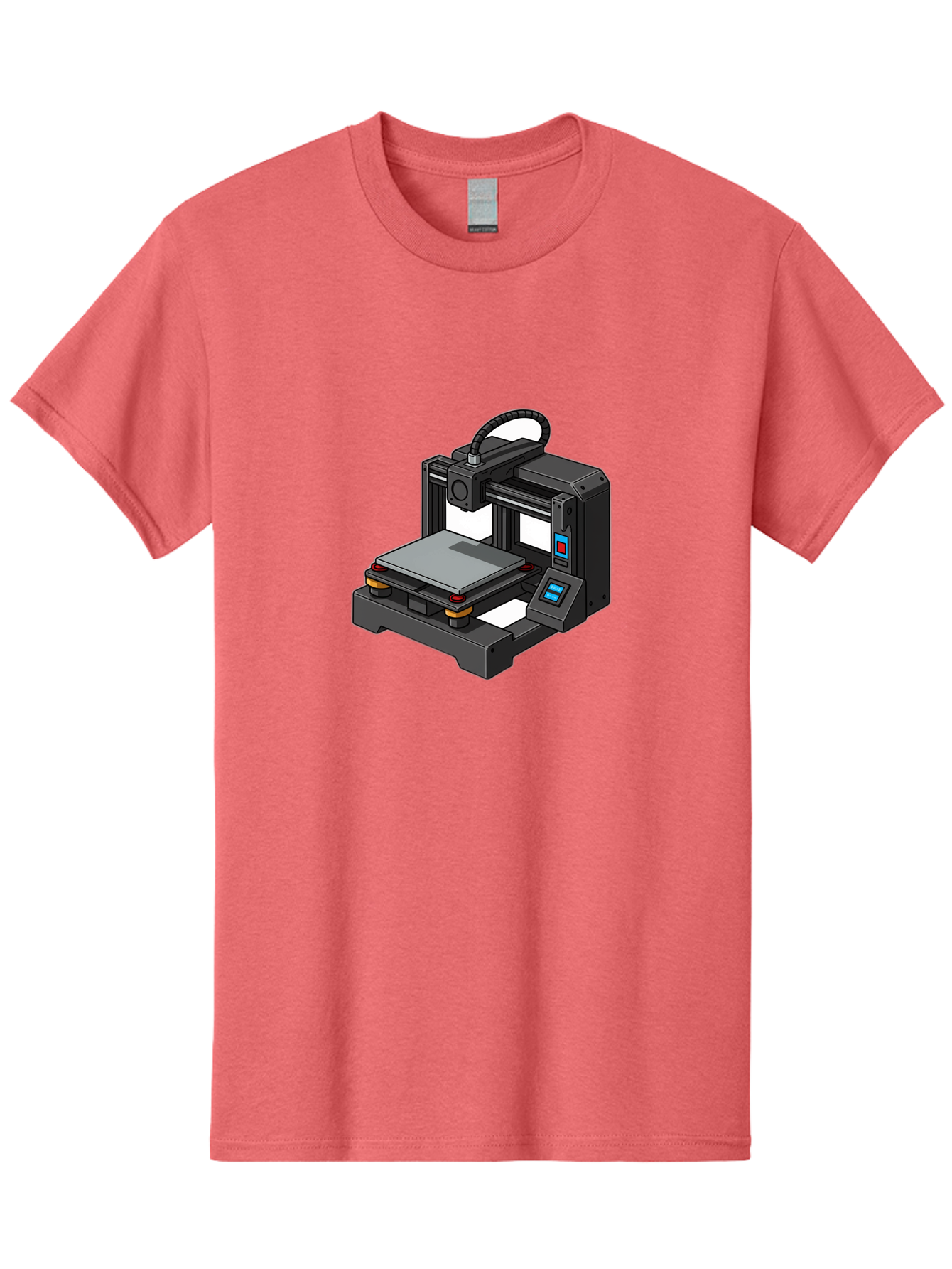 3D-Printer-32 Men'S Graphic Tee, 100% Cotton, Comfortable Casual Summer Wear, Machine Washable, 3D Printing Technology, Additive Manufacturing, Digital Fabrication, Rapid Prototyping, 3D Modeling, Printer Control Panel Baa027