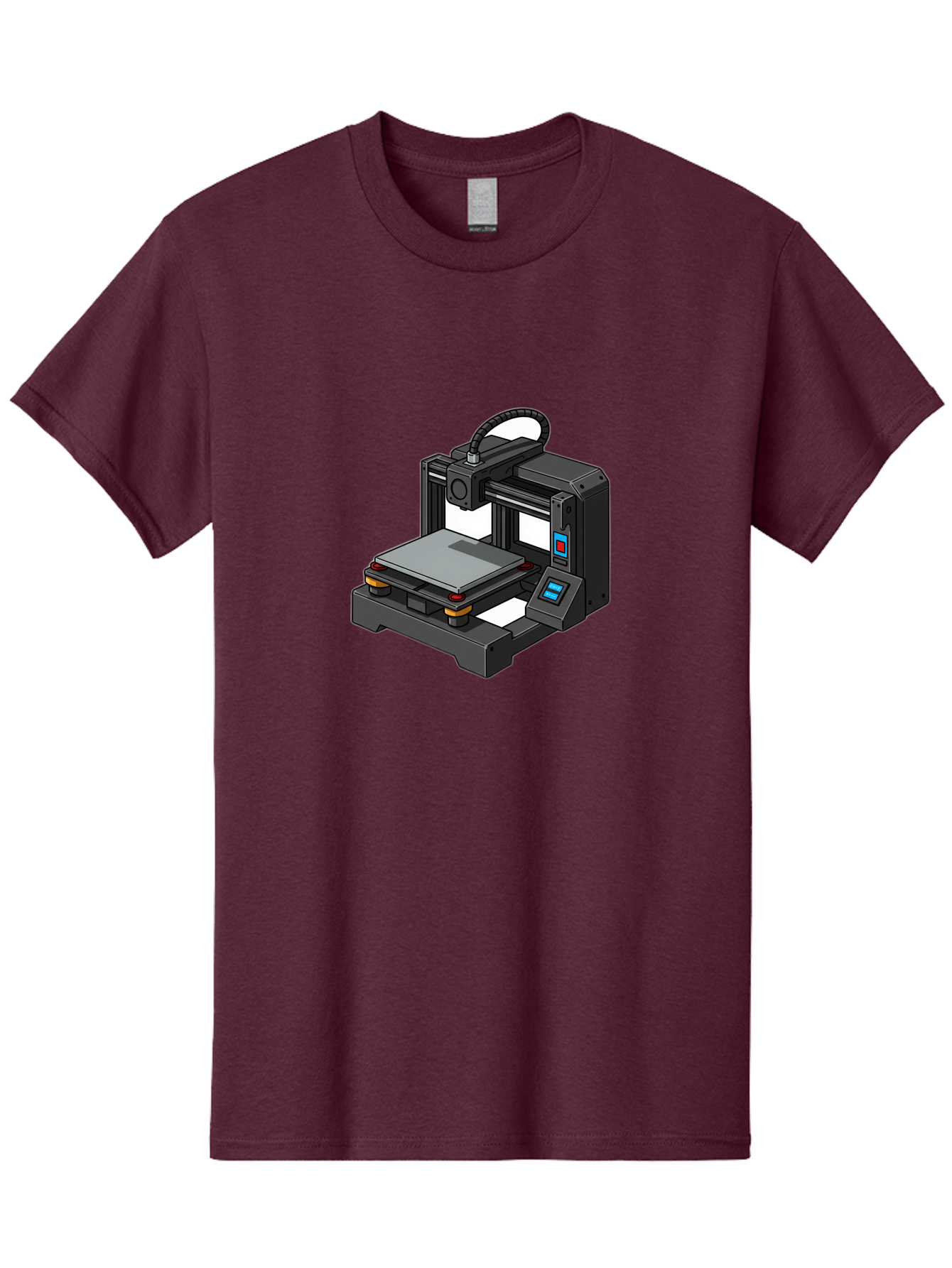 3D-Printer-32 Men'S Graphic Tee, 100% Cotton, Comfortable Casual Summer Wear, Machine Washable, 3D Printing Technology, Additive Manufacturing, Digital Fabrication, Rapid Prototyping, 3D Modeling, Printer Control Panel Baa027
