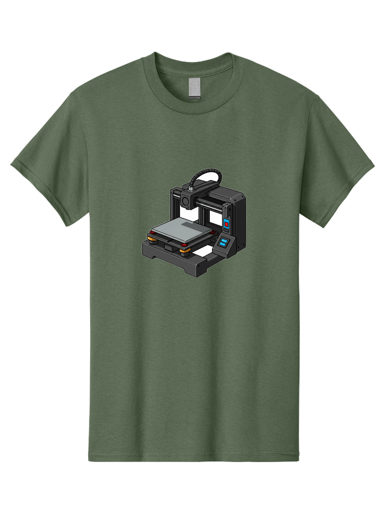 3D-Printer-32 Men'S Graphic Tee, 100% Cotton, Comfortable Casual Summer Wear, Machine Washable, 3D Printing Technology, Additive Manufacturing, Digital Fabrication, Rapid Prototyping, 3D Modeling, Printer Control Panel Baa027