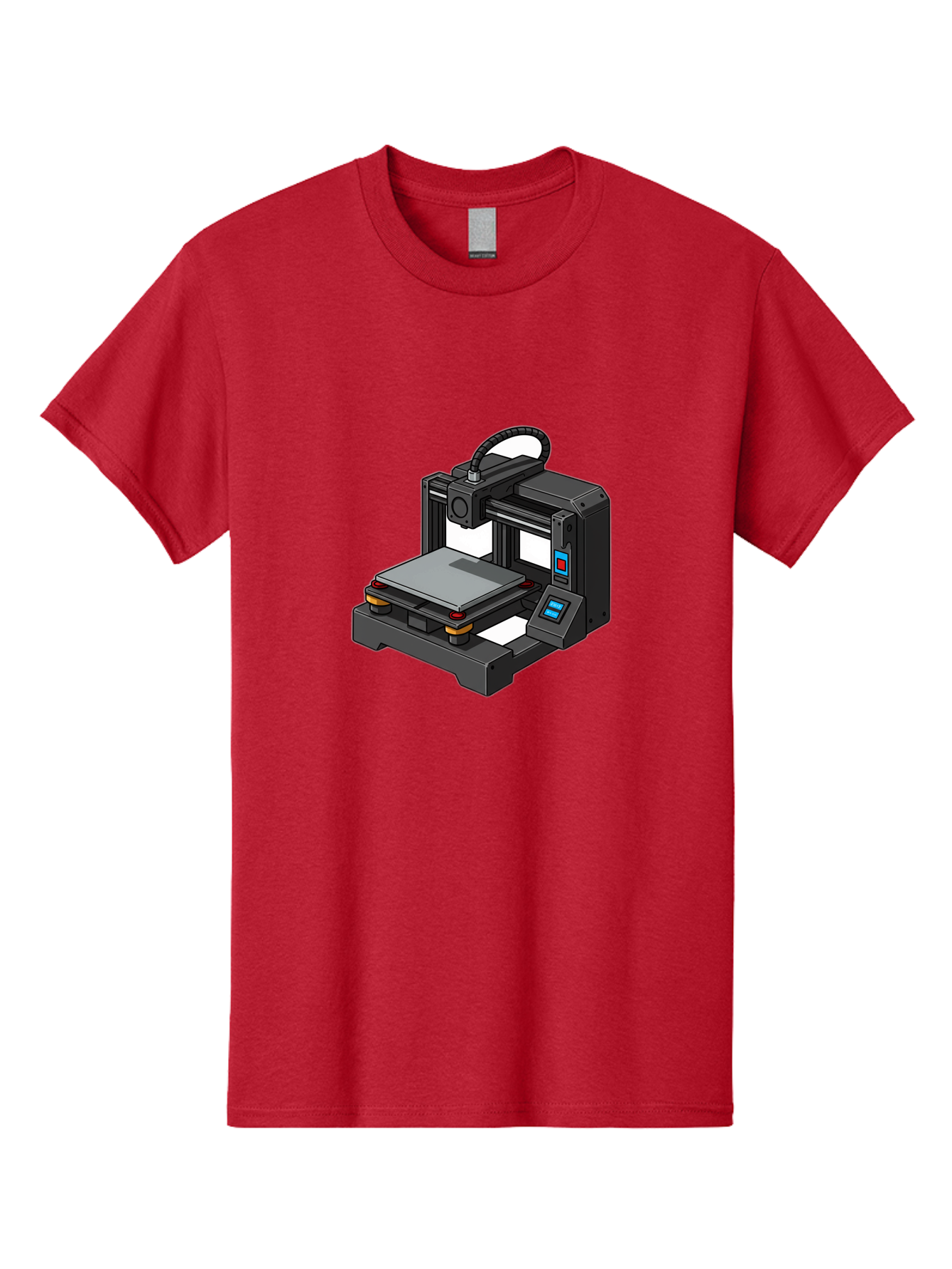 3D-Printer-32 Men'S Graphic Tee, 100% Cotton, Comfortable Casual Summer Wear, Machine Washable, 3D Printing Technology, Additive Manufacturing, Digital Fabrication, Rapid Prototyping, 3D Modeling, Printer Control Panel Baa027