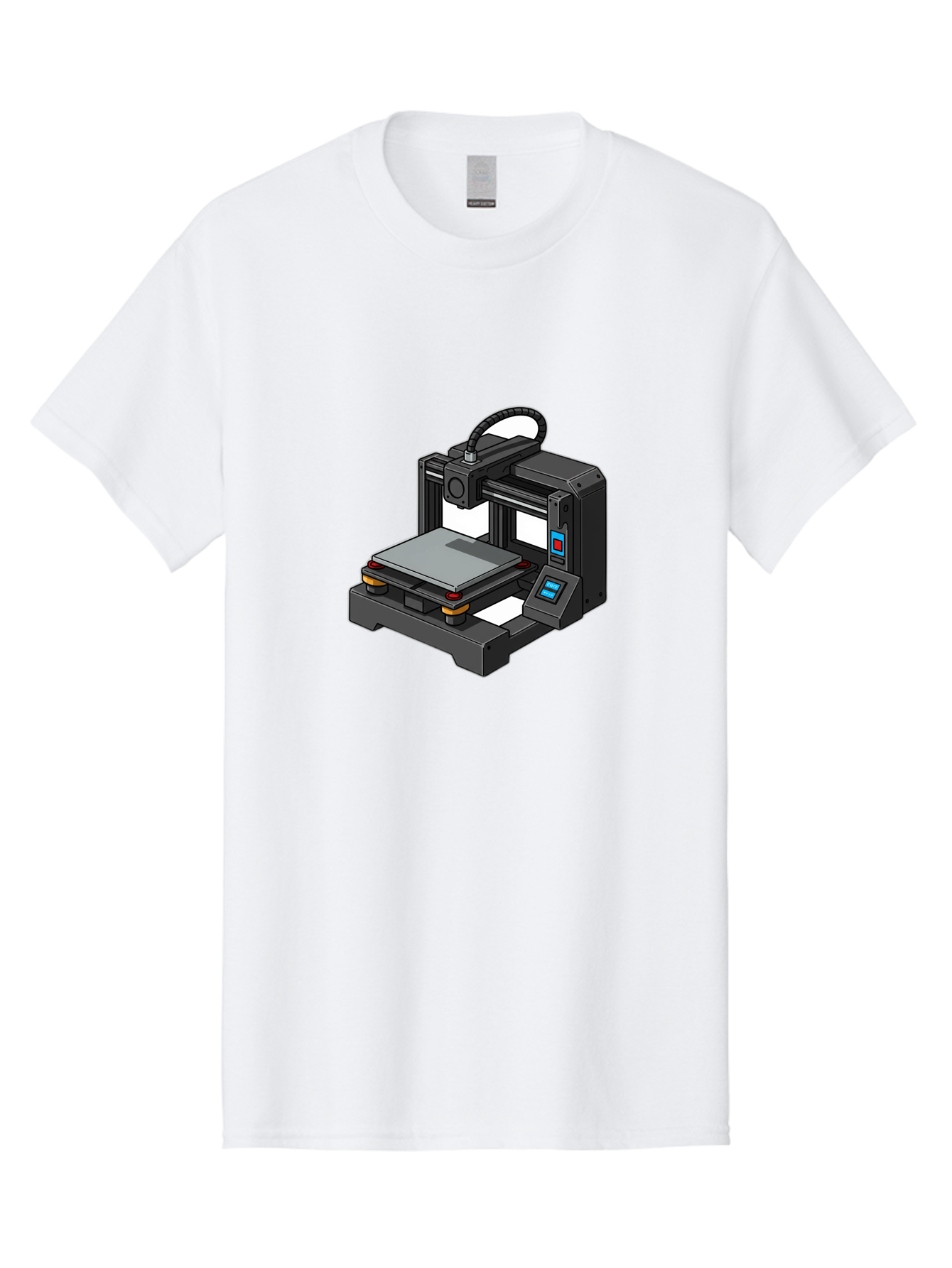 3D-Printer-32 Men'S Graphic Tee, 100% Cotton, Comfortable Casual Summer Wear, Machine Washable, 3D Printing Technology, Additive Manufacturing, Digital Fabrication, Rapid Prototyping, 3D Modeling, Printer Control Panel Baa027