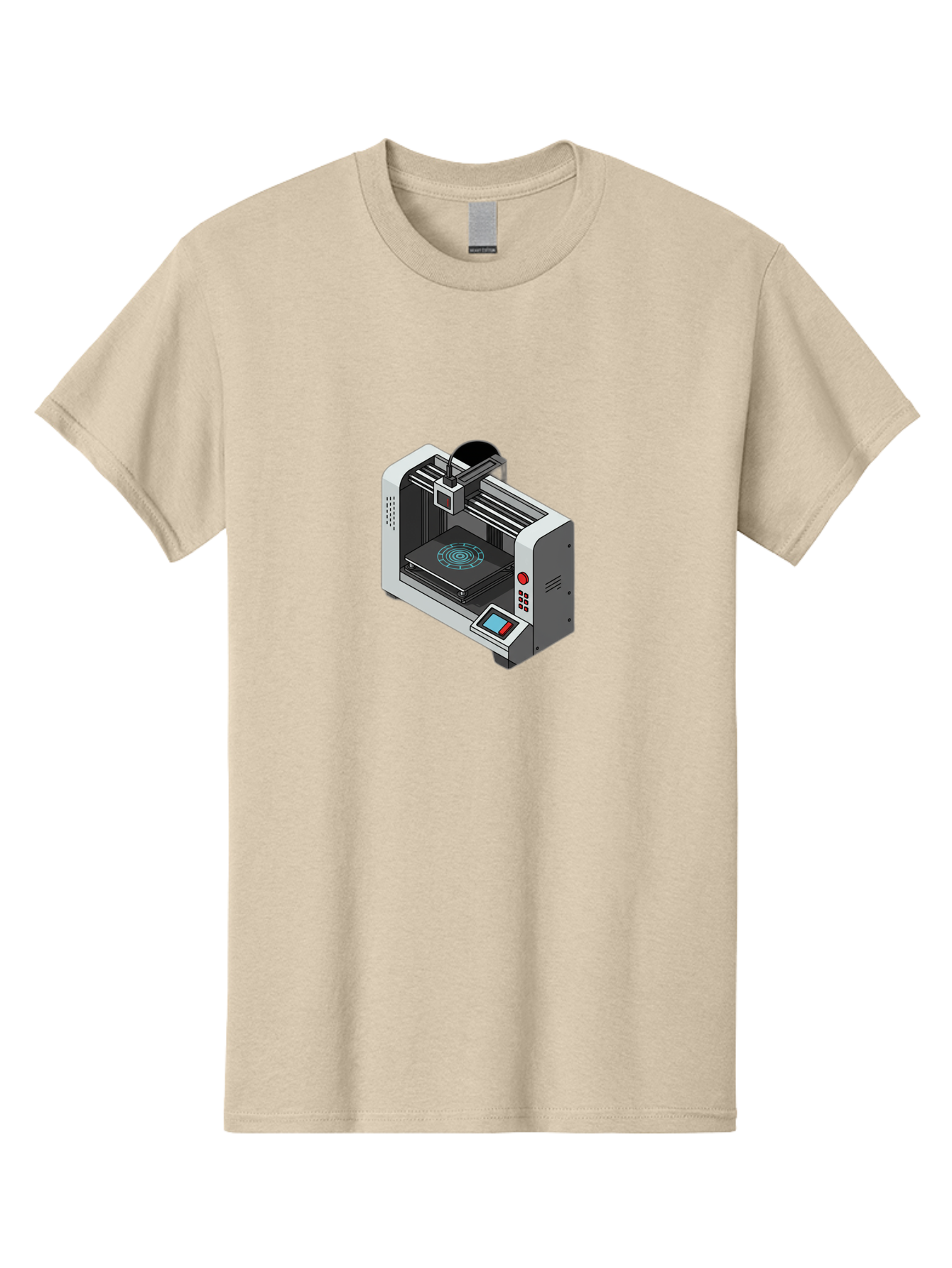 3D-Printer-33 Men'S Graphic Tee, 100% Cotton, Comfortable Casual Summer Wear, Machine Washable, 3D Printing Technology, Additive Manufacturing, Digital Fabrication, Rapid Prototyping, Industrial Design, Futuristic Machinery, Baa028