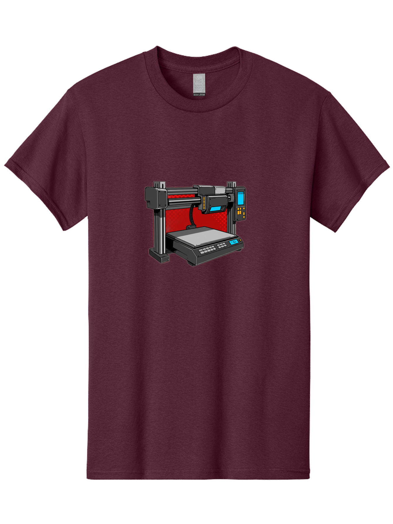 3D-Printer-34 Men'S Graphic Tee, 100% Cotton, Comfortable Casual Summer Wear, Machine Washable, 3D Printing Technology, Additive Manufacturing, Futuristic Machine, Digital Fabrication, Precise Printing, Industrial Design, Baa029