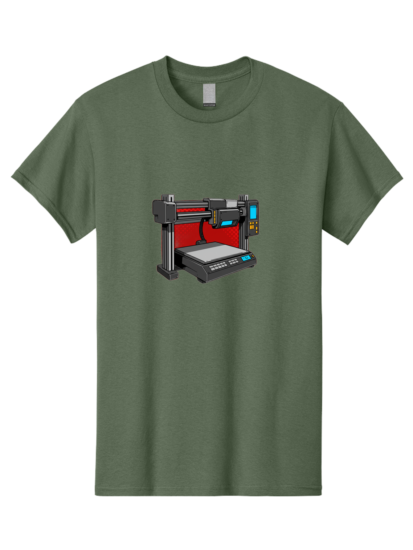 3D-Printer-34 Men'S Graphic Tee, 100% Cotton, Comfortable Casual Summer Wear, Machine Washable, 3D Printing Technology, Additive Manufacturing, Futuristic Machine, Digital Fabrication, Precise Printing, Industrial Design, Baa029