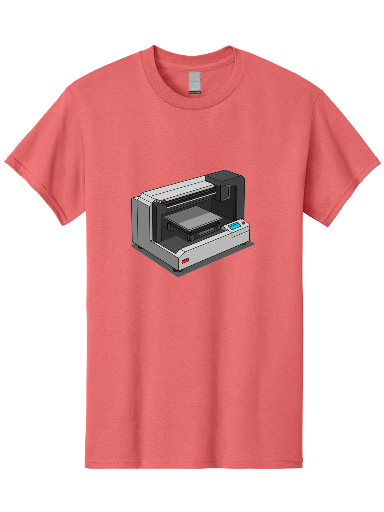 3D-Printer-39 Men'S Graphic Tee, 100% Cotton, Comfortable Casual Summer Wear, Machine Washable, 3D Printing Technology, Digital Fabrication, Additive Manufacturing, Rapid Prototyping, Industrial Design, Futuristic Machinery, Control Panel, Baa034