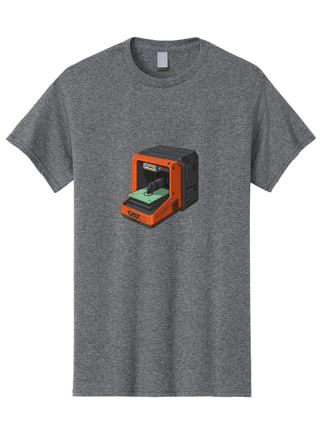3D-Printer-40 Men'S Graphic Tee, 100% Cotton, Comfortable Casual Summer Wear, Machine Washable, Orange And Black 3D Printer, Printing Technology, Futuristic Design, Digital Fabrication, Additive Manufacturing, Futuristic Machine, Baa036