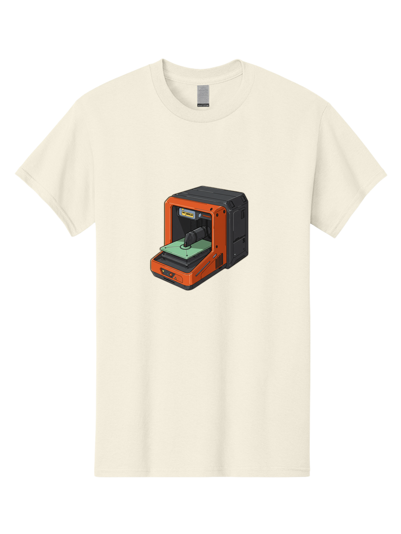 3D-Printer-40 Men'S Graphic Tee, 100% Cotton, Comfortable Casual Summer Wear, Machine Washable, Orange And Black 3D Printer, Printing Technology, Futuristic Design, Digital Fabrication, Additive Manufacturing, Futuristic Machine, Baa036