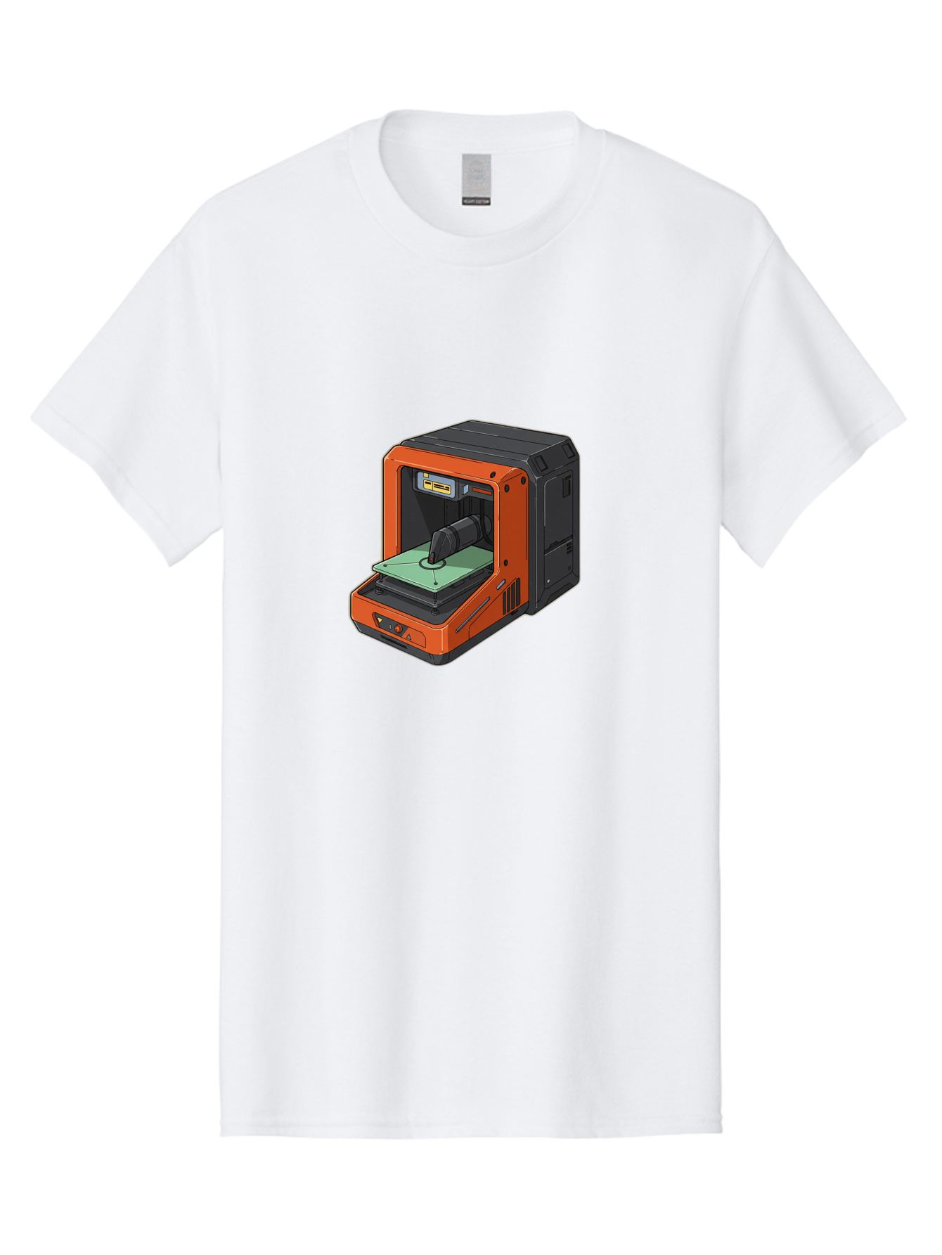 3D-Printer-40 Men'S Graphic Tee, 100% Cotton, Comfortable Casual Summer Wear, Machine Washable, Orange And Black 3D Printer, Printing Technology, Futuristic Design, Digital Fabrication, Additive Manufacturing, Futuristic Machine, Baa036
